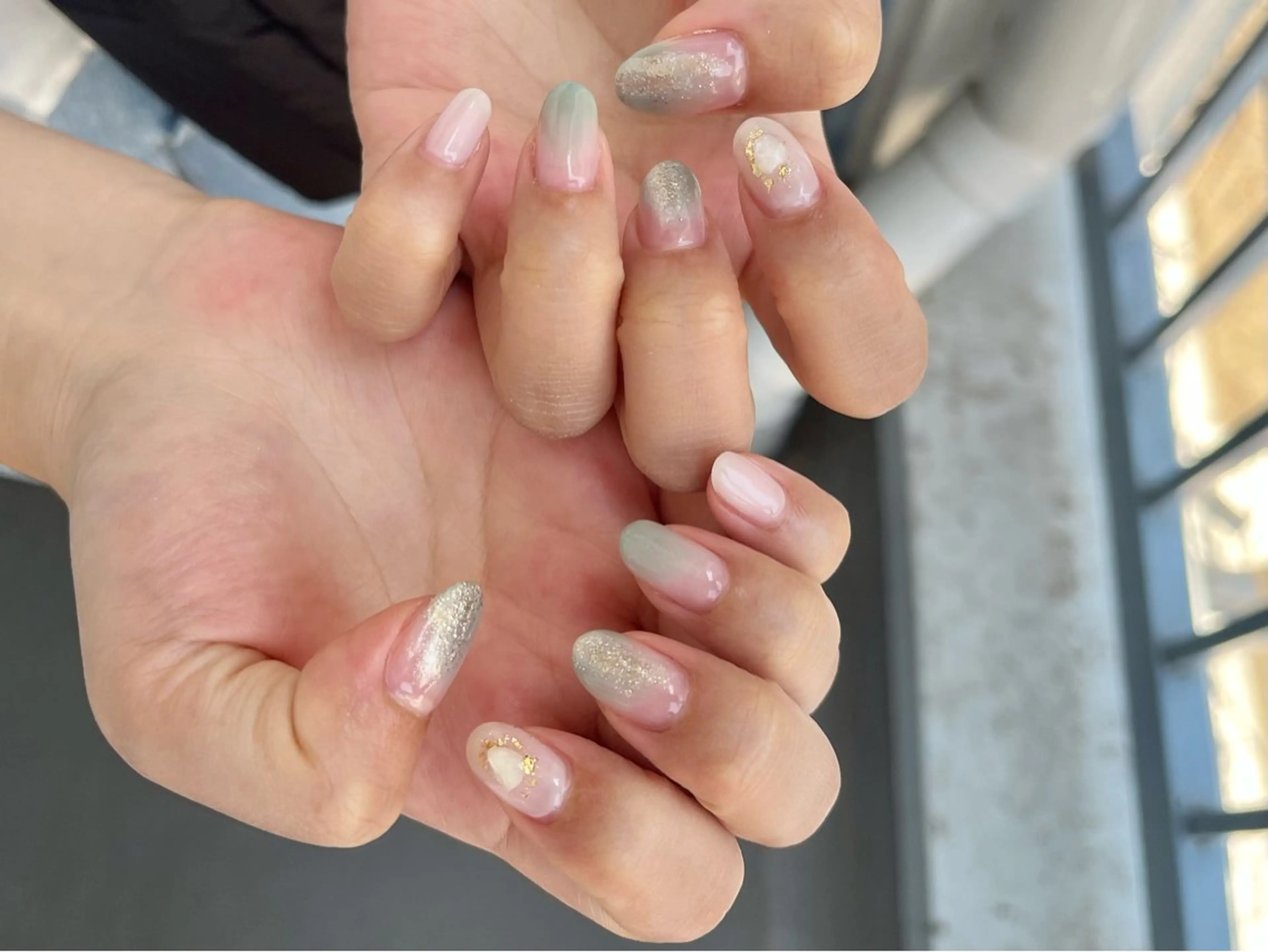ネイル オーロラネイル フラワーネイル フットネイル フレンチネイル ジェルネイル ハンドネイル kiki nail たまプラーザのネイルデザイン