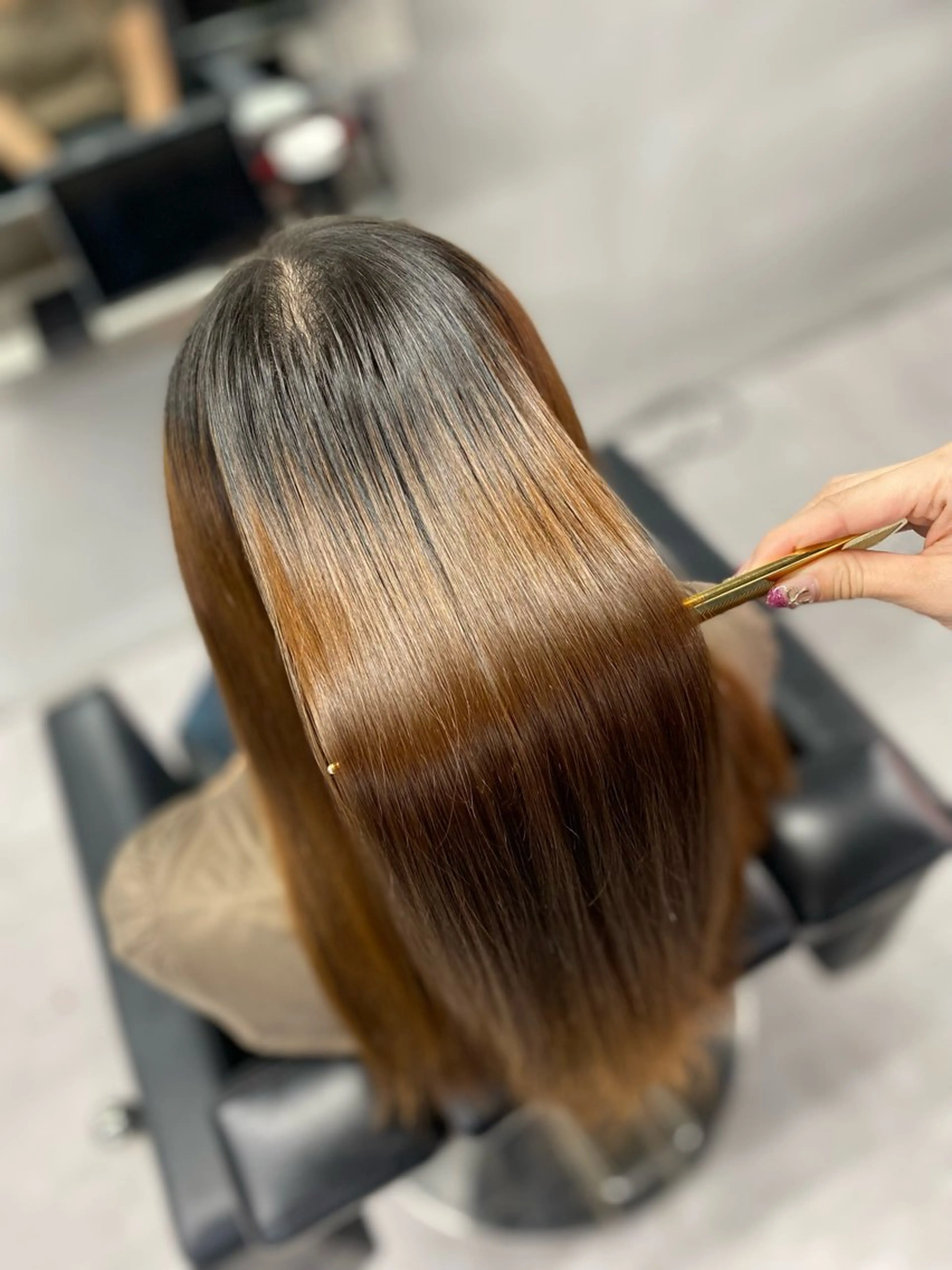 ロング カット 縮毛矯正 トリートメント 艶髪/縮毛矯正 🫧辻野海羽のヘアスタイル