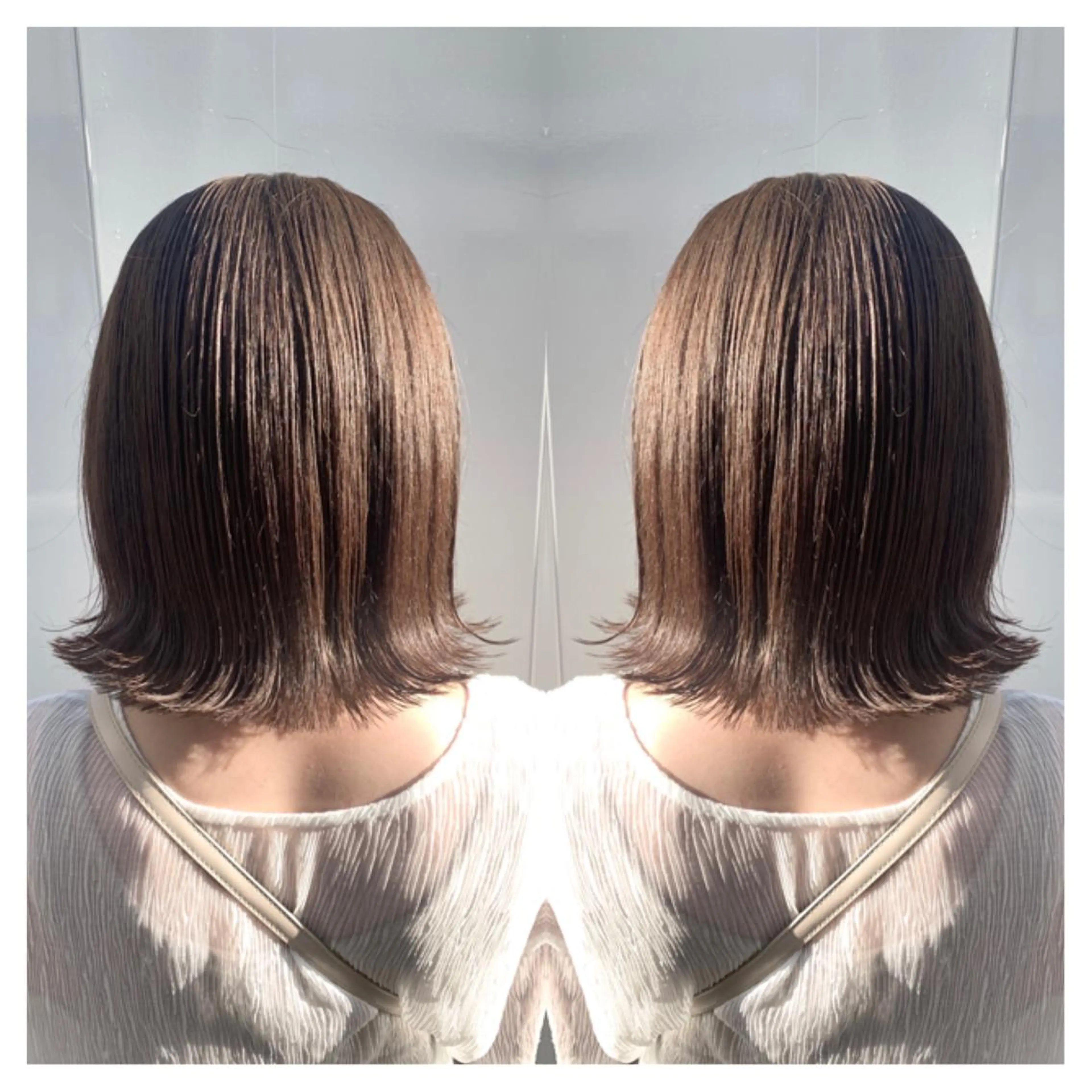 ミディアム カラー カット ヘアカラー トリートメント 村山 茉衣のヘアスタイル