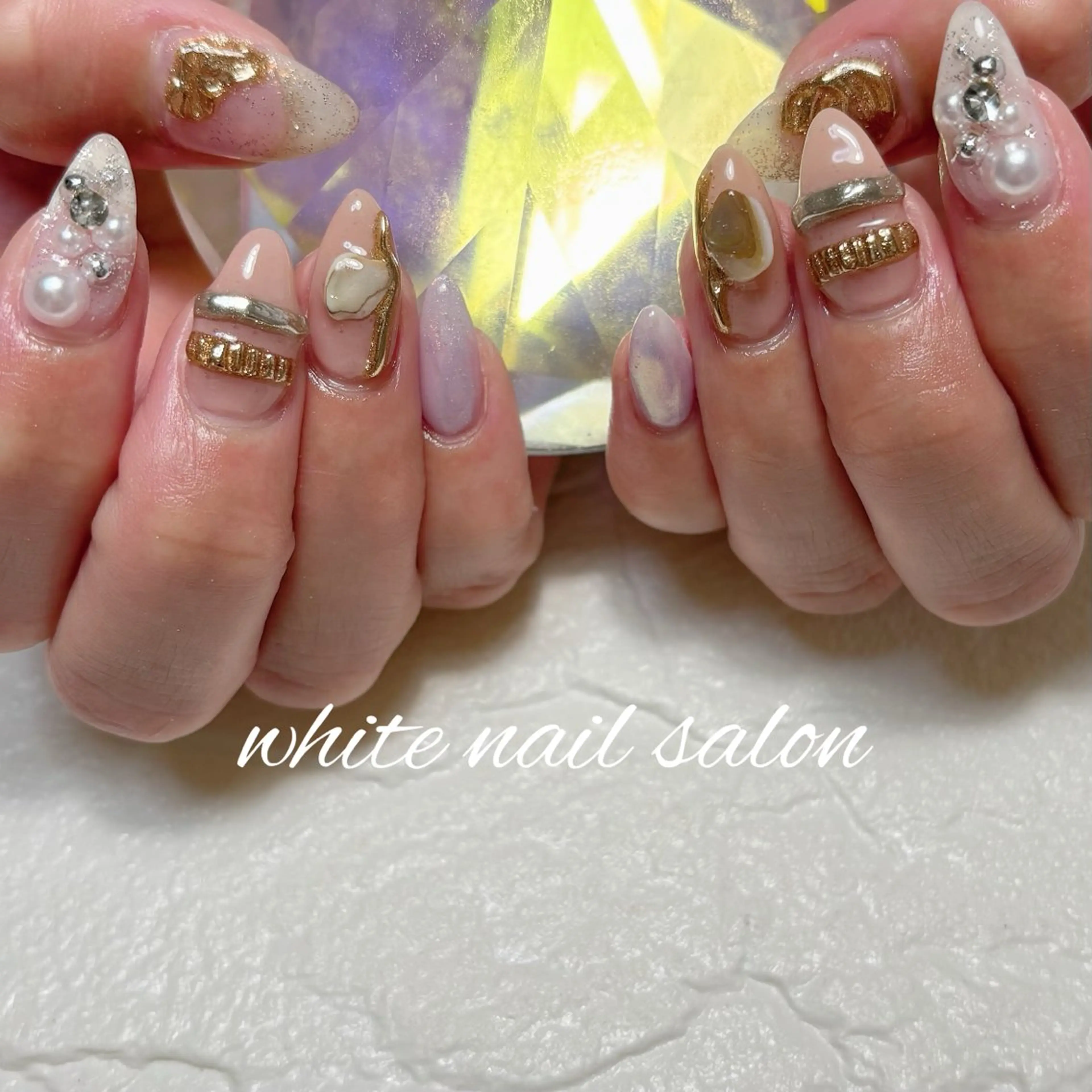 ネイル フットネイル 持ち込み ホワイト ハンドネイル white nail salonのネイルデザイン