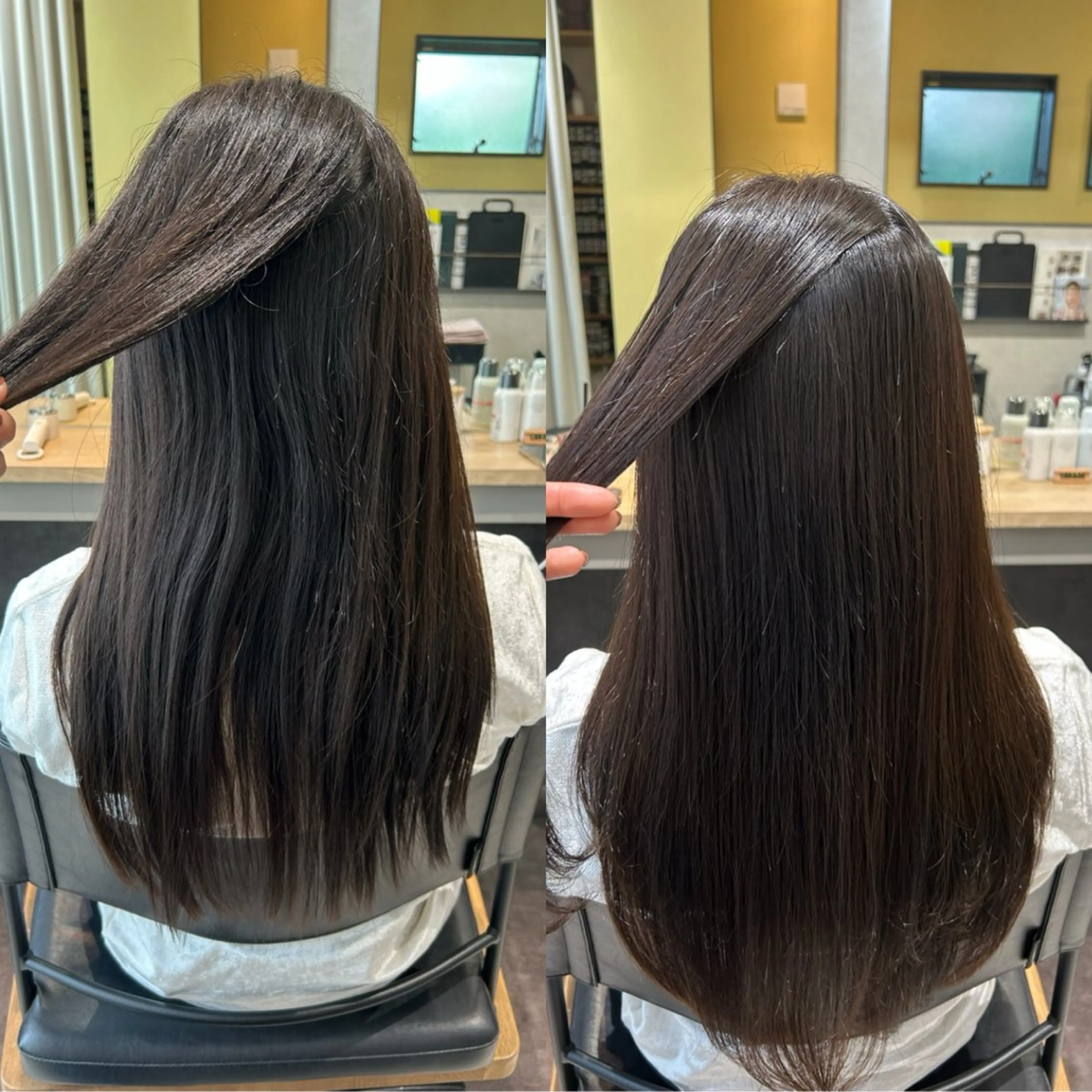 ロング パーマ ストレートパーマ カット 縮毛矯正 トリートメント hub hair レイヤー/透明感のヘアスタイル