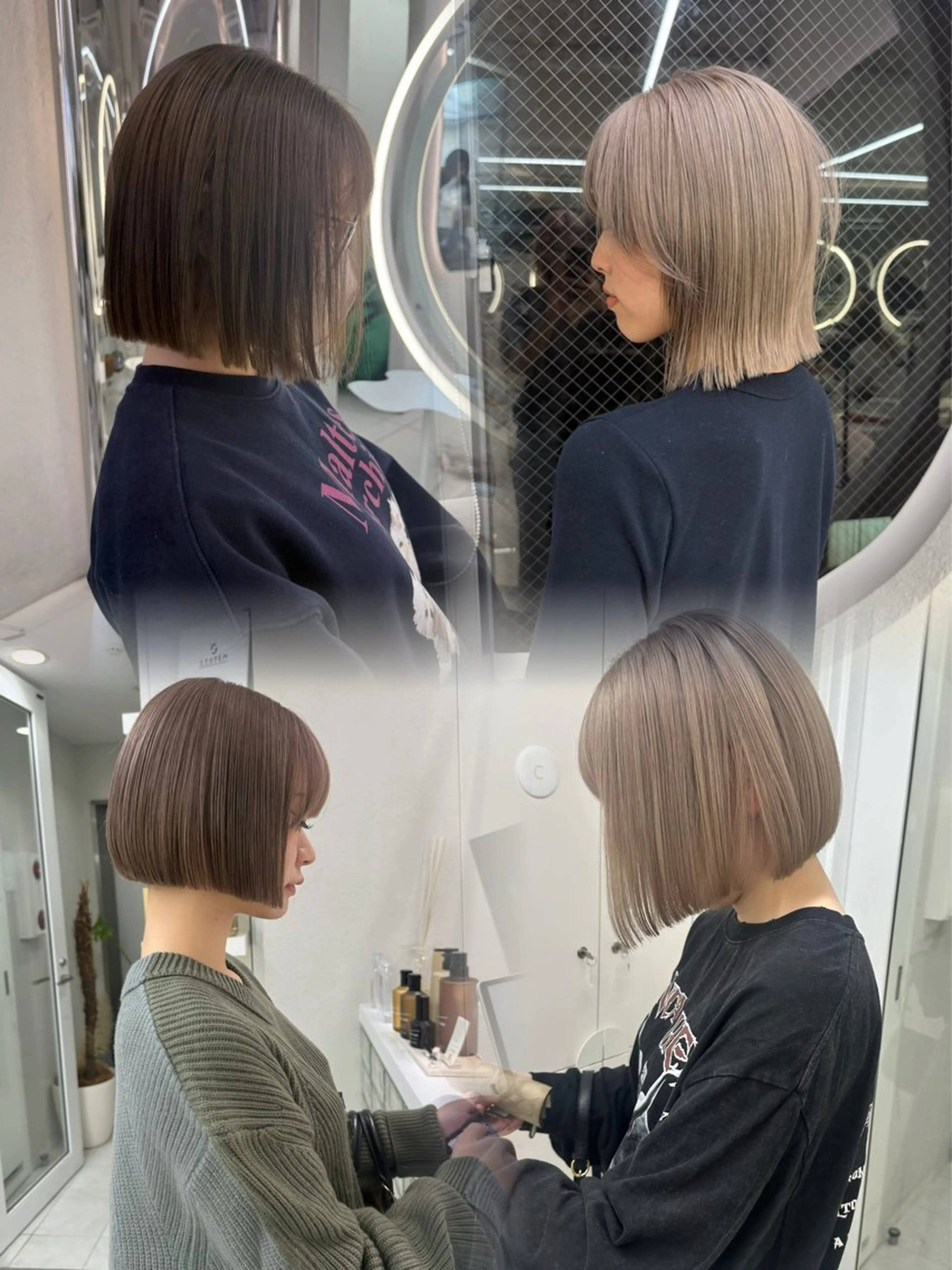 ミディアム カット ヘアカラー ハイトーンボブ Mizuki.のヘアスタイル