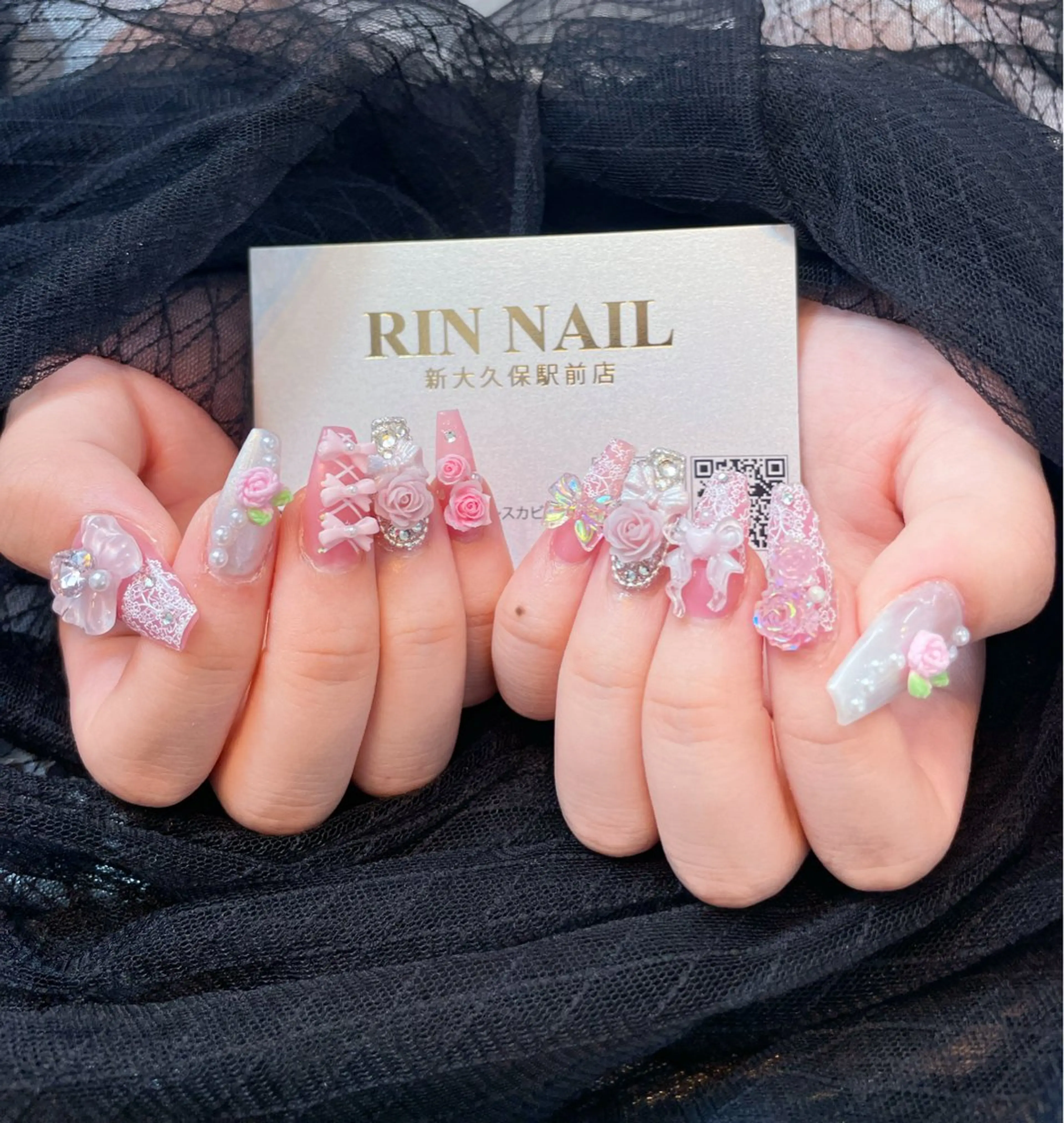 ネイル フレンチネイル ジェルネイル 韓国ネイル マグネットネイル ネイルチップ Rin Nail 新大久保店のネイルデザイン