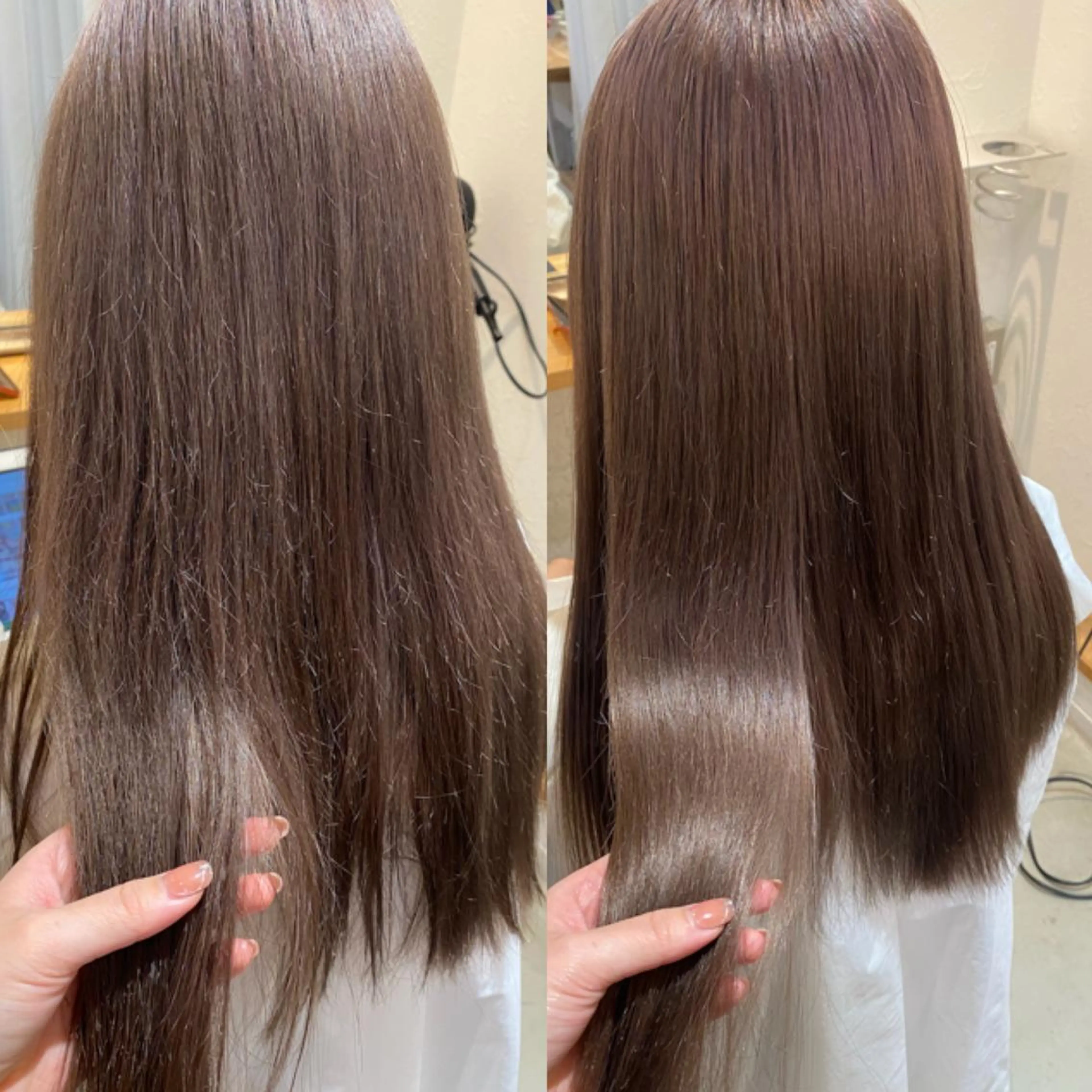 ロング カット ブリーチなしカラー ダブルカラーエクステのヘアスタイル