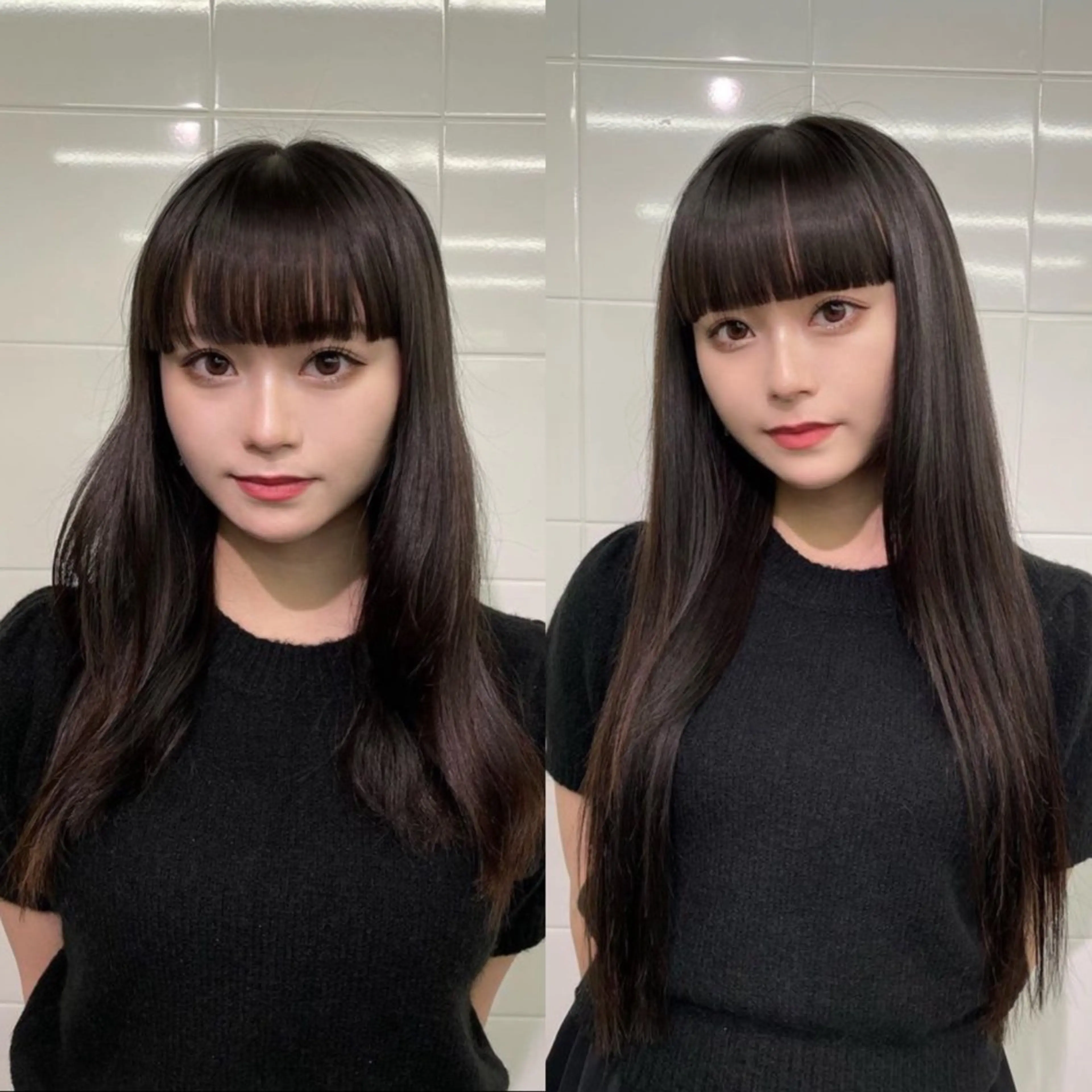 ロング カラー ヘアアレンジ プルエクステ 黒髪 エクステ ロング ヘアカラー エクステ 🎀プルエクステ みまひかる🎀のヘアスタイル