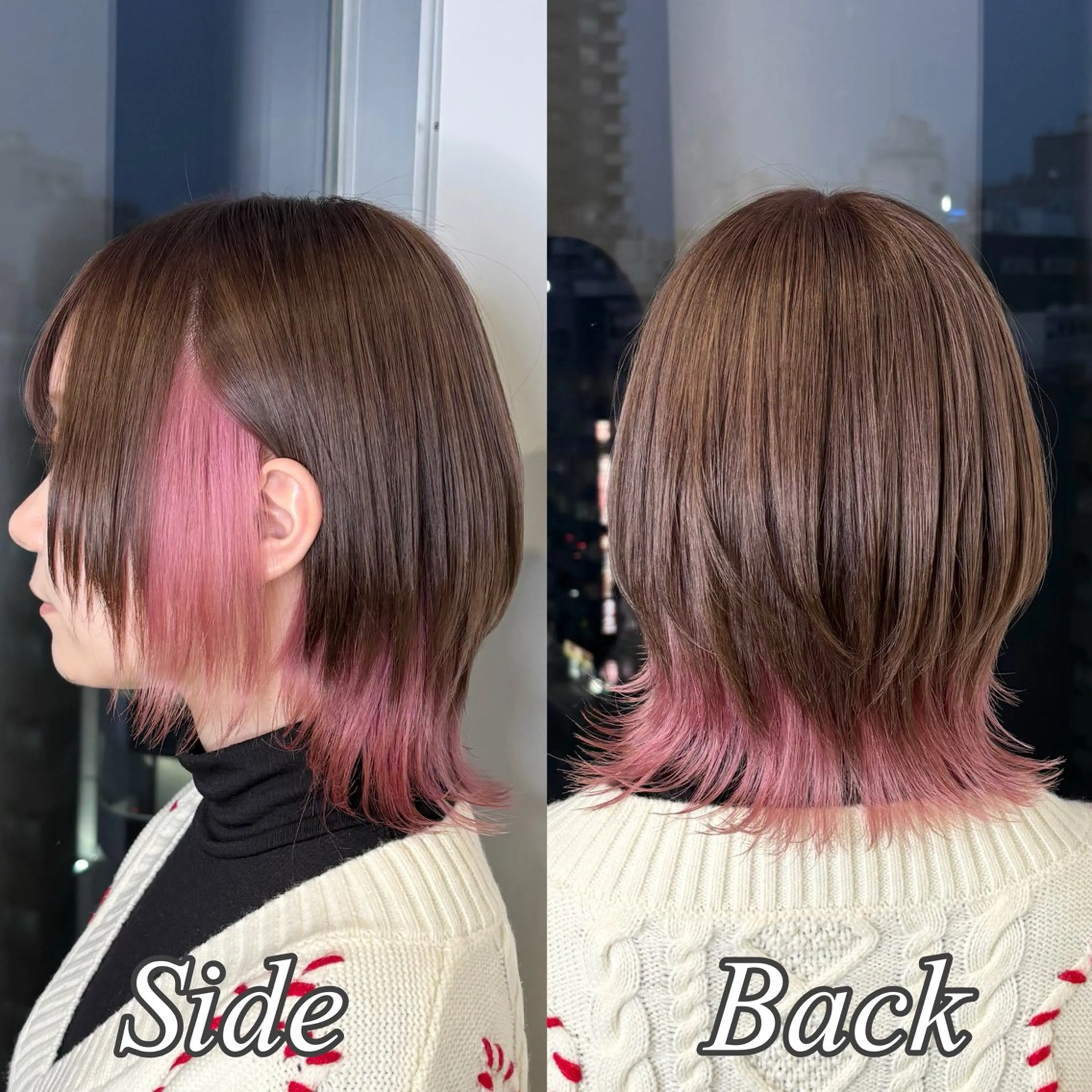 ショート カラー ヘアアレンジ インナーカラー ピンクカラー ウルフカット ヘアカラー トリートメント ｲﾝﾅｰｶﾗｰ屋さん 🫧伊藤拓実のヘアスタイル