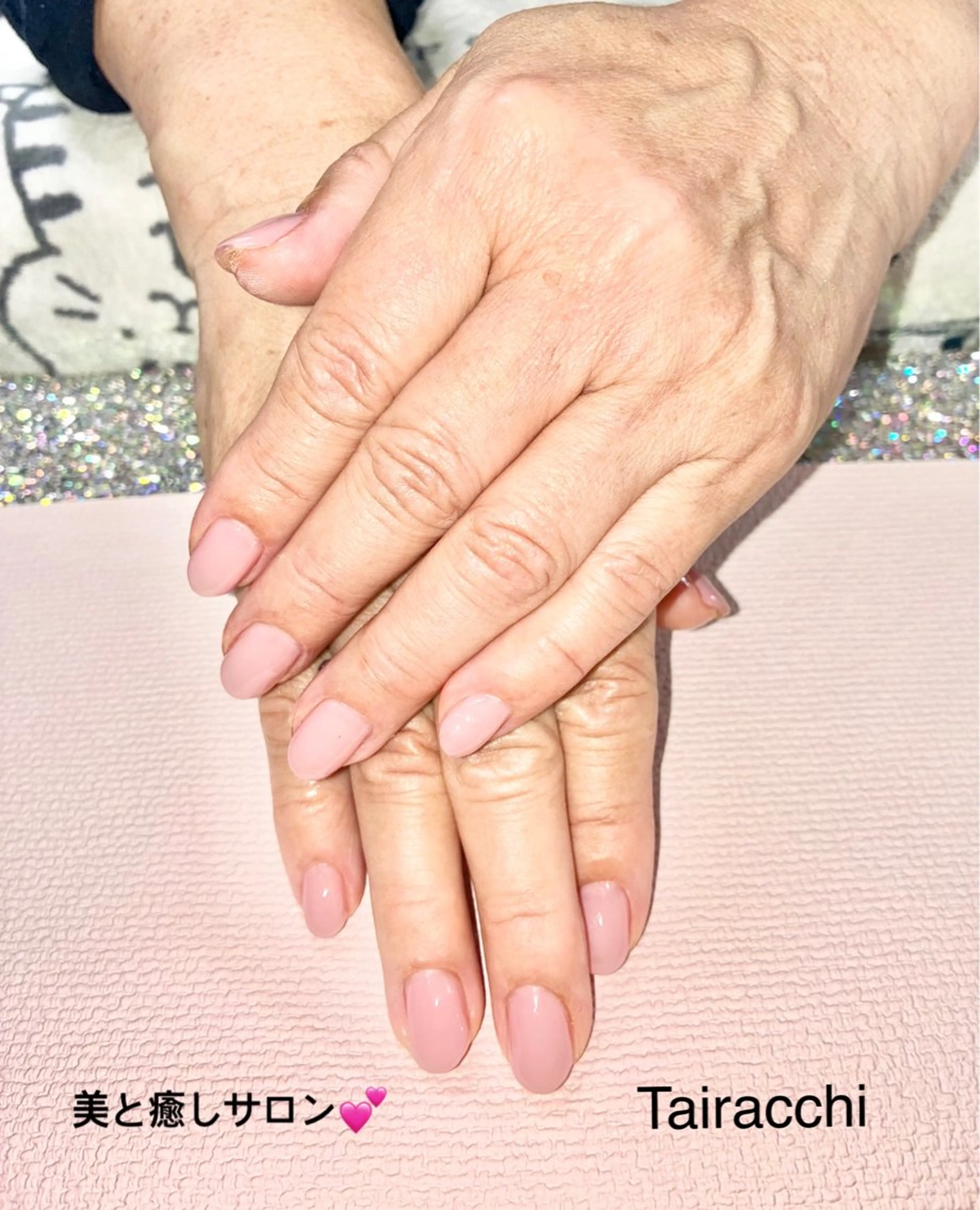 ネイル ピンク ピンクベージュ フットネイル Tairacchi タイラッチのネイルデザイン