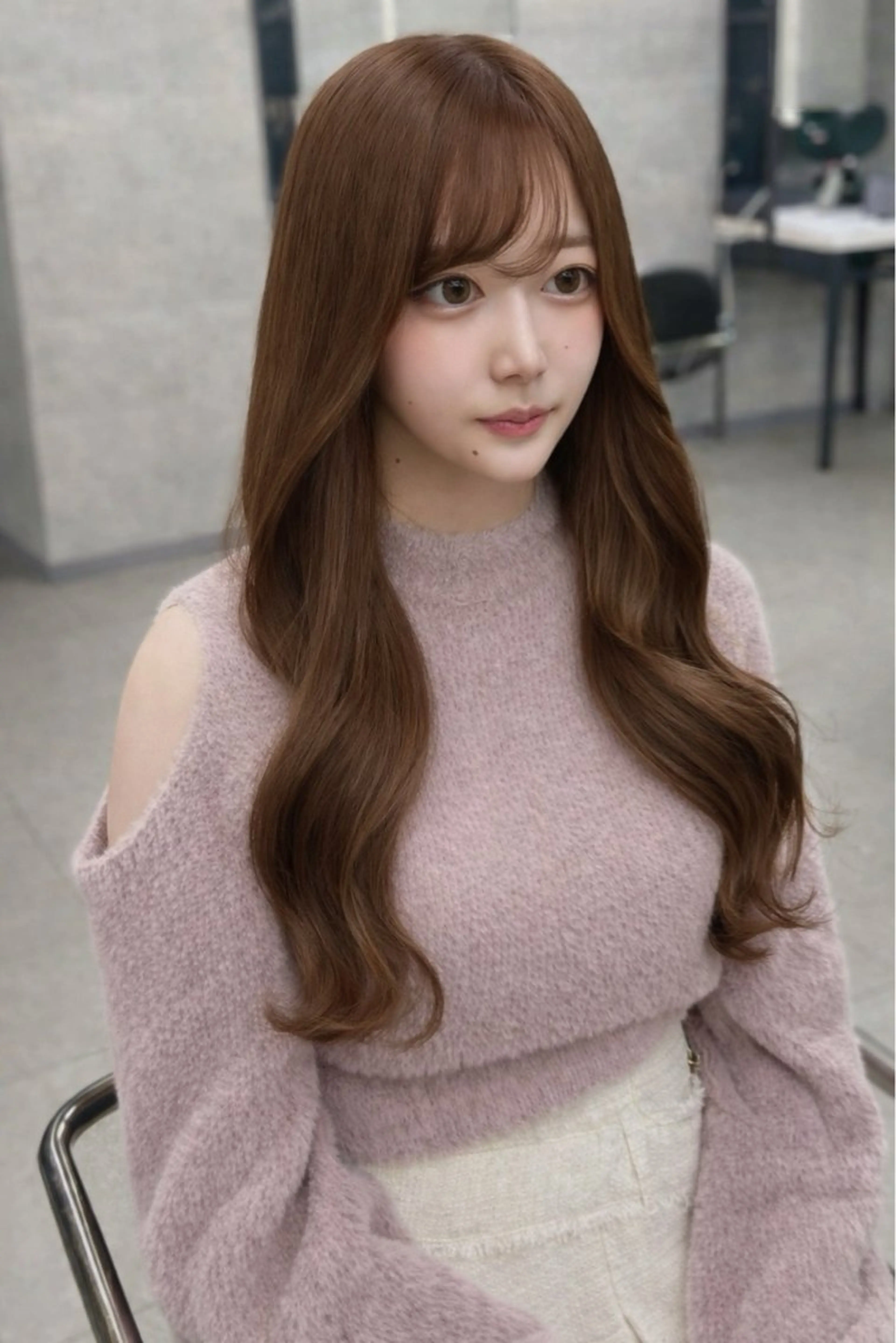 ロング カラー カット ヘアカラー トリートメント ダブルカラー 新宿のヘアスタイル