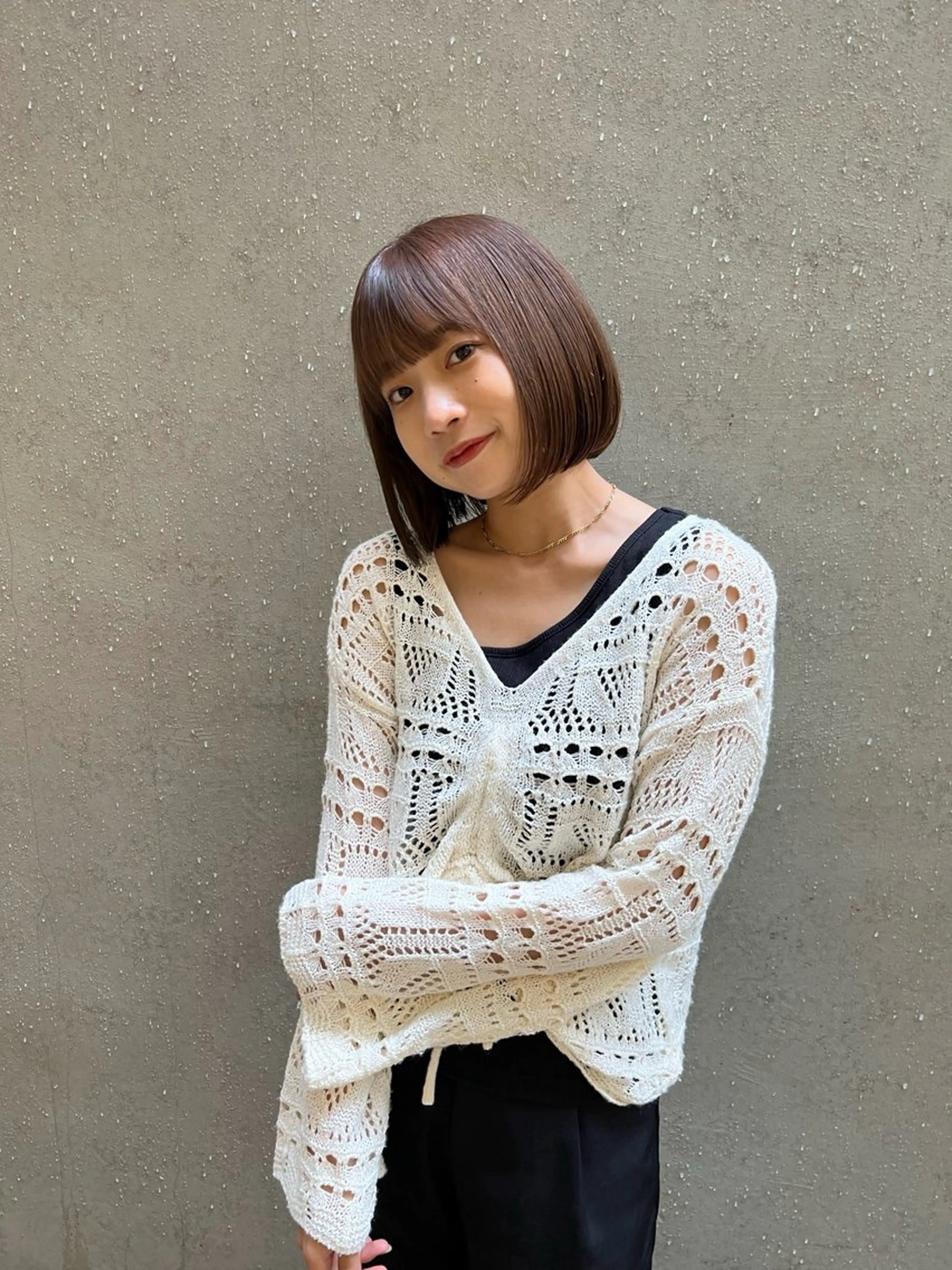 ミディアム 艶ボブ×髪質改善トリ ートメントRICOのヘアスタイル