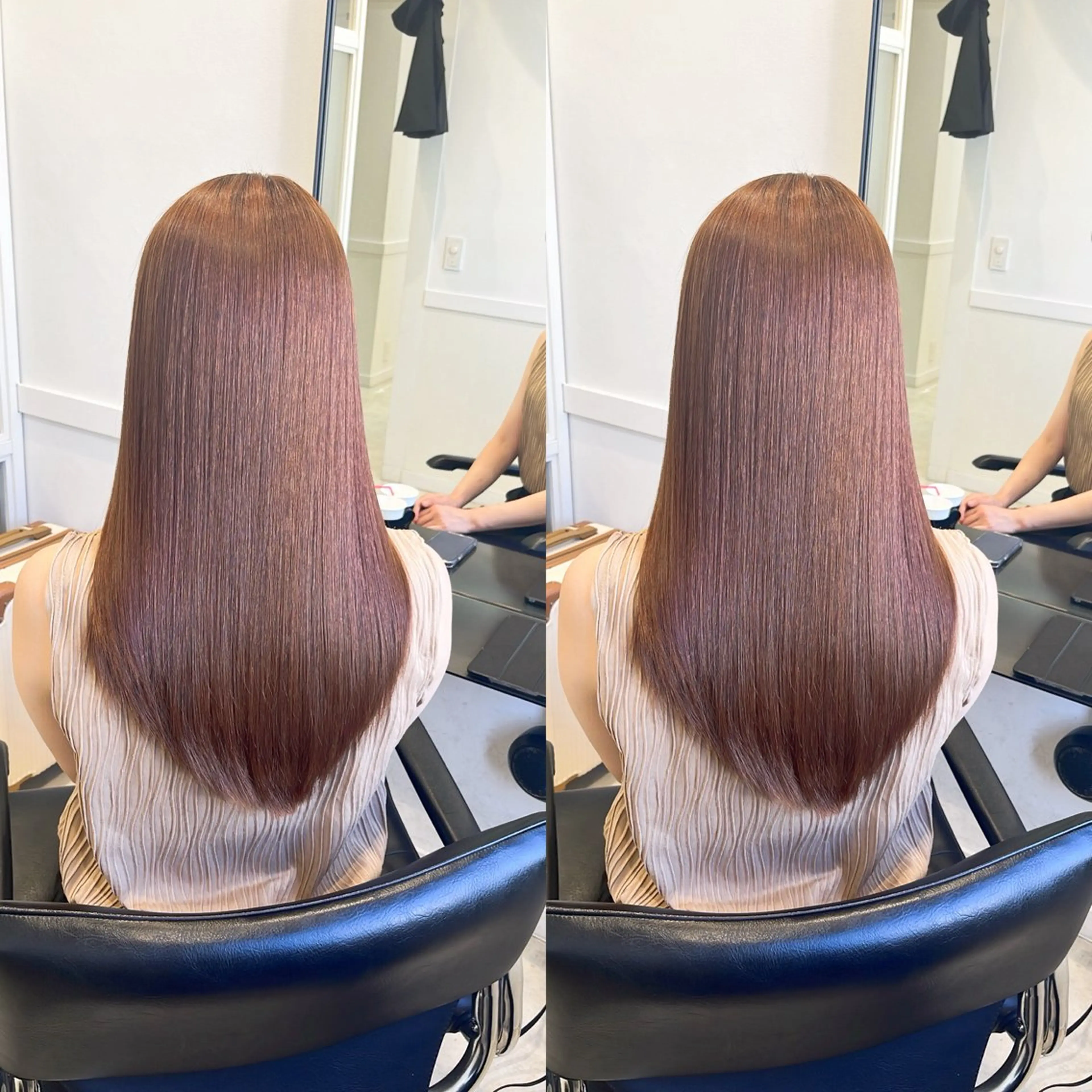 ロング 縮毛矯正/髪質改善 /レイヤー/韓国のヘアスタイル