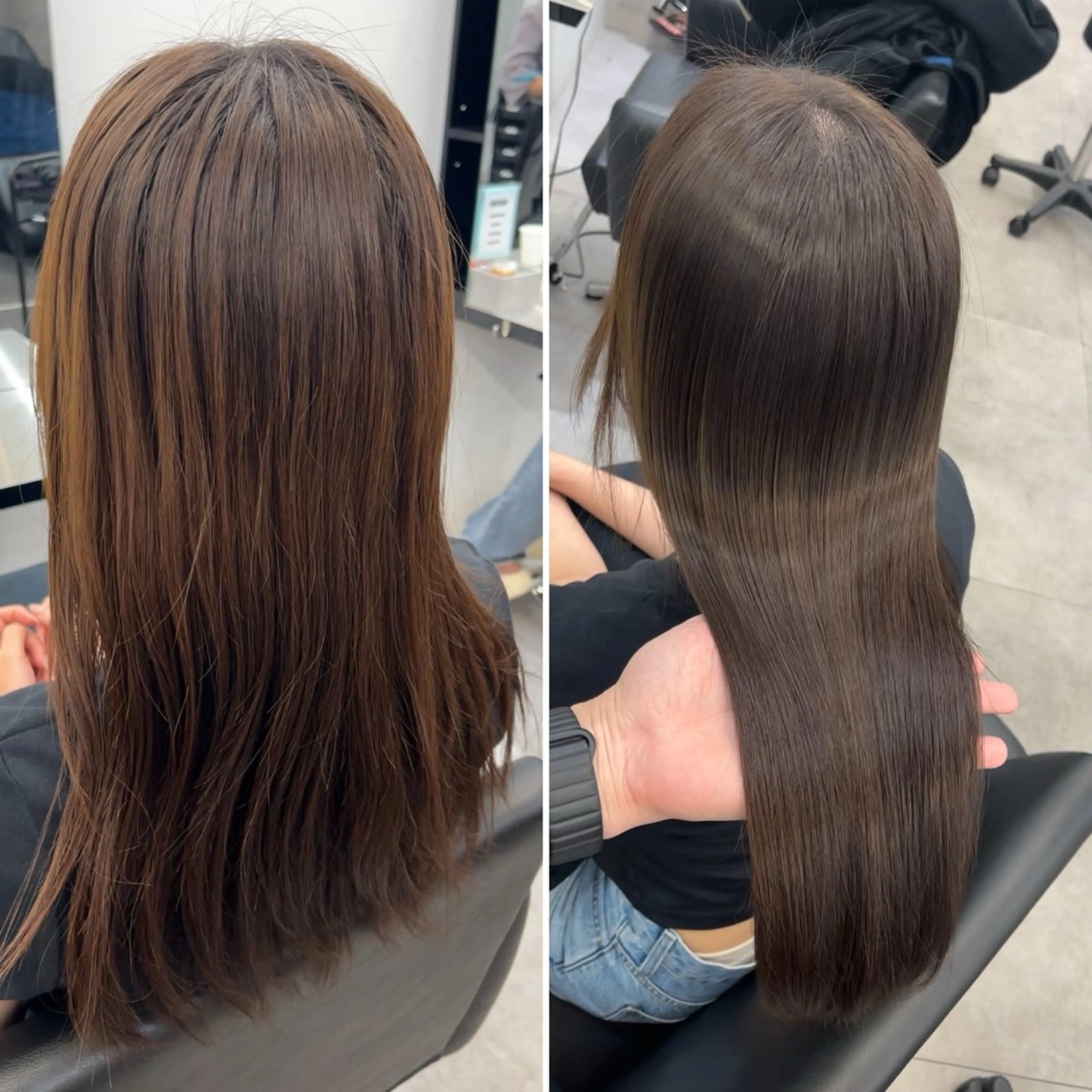 ロング カット ヘアカラー 縮毛矯正 トリートメント 髪質改善/縮毛矯正 梅田茶屋町/西尾祐作のヘアスタイル