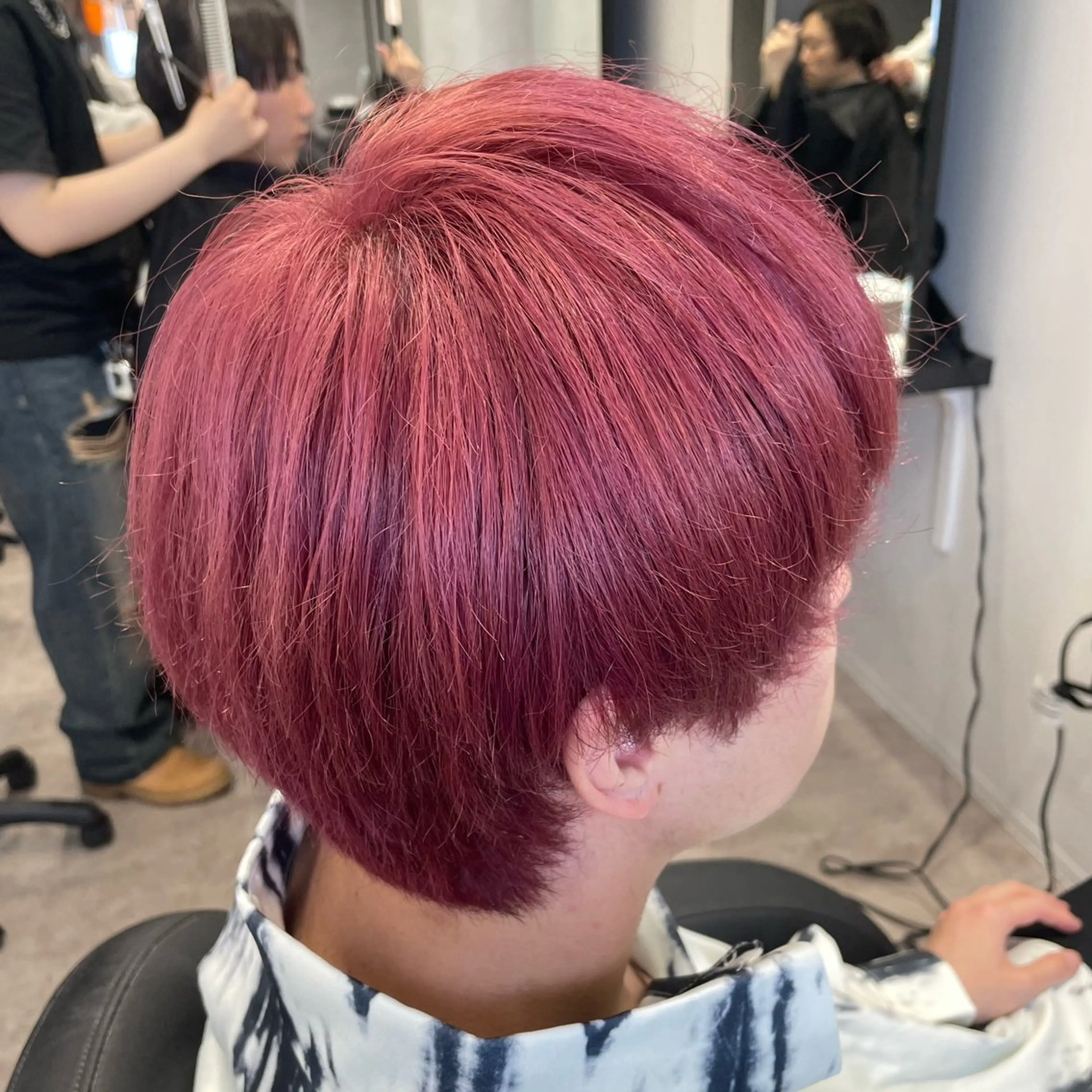 カラー メンズ メンズブリーチ ブリーチ レッドカラー カット ヘアカラー メンズ特化/パーマ/ ブリーチ/福島 千颯のヘアスタイル