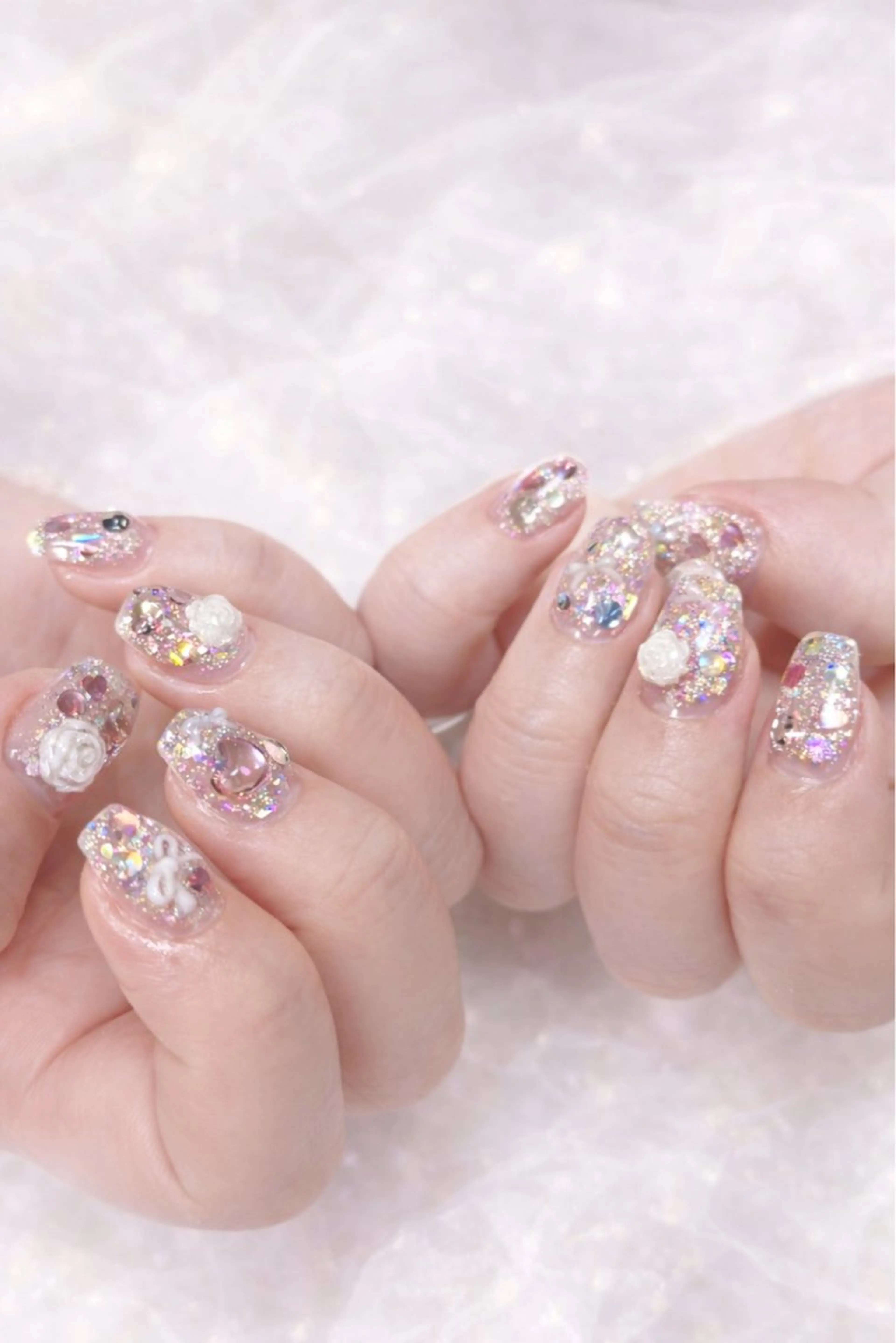 ネイル キラキラネイル ラメ(グリッター) ピンク 春ネイル nailist yuiのネイルデザイン
