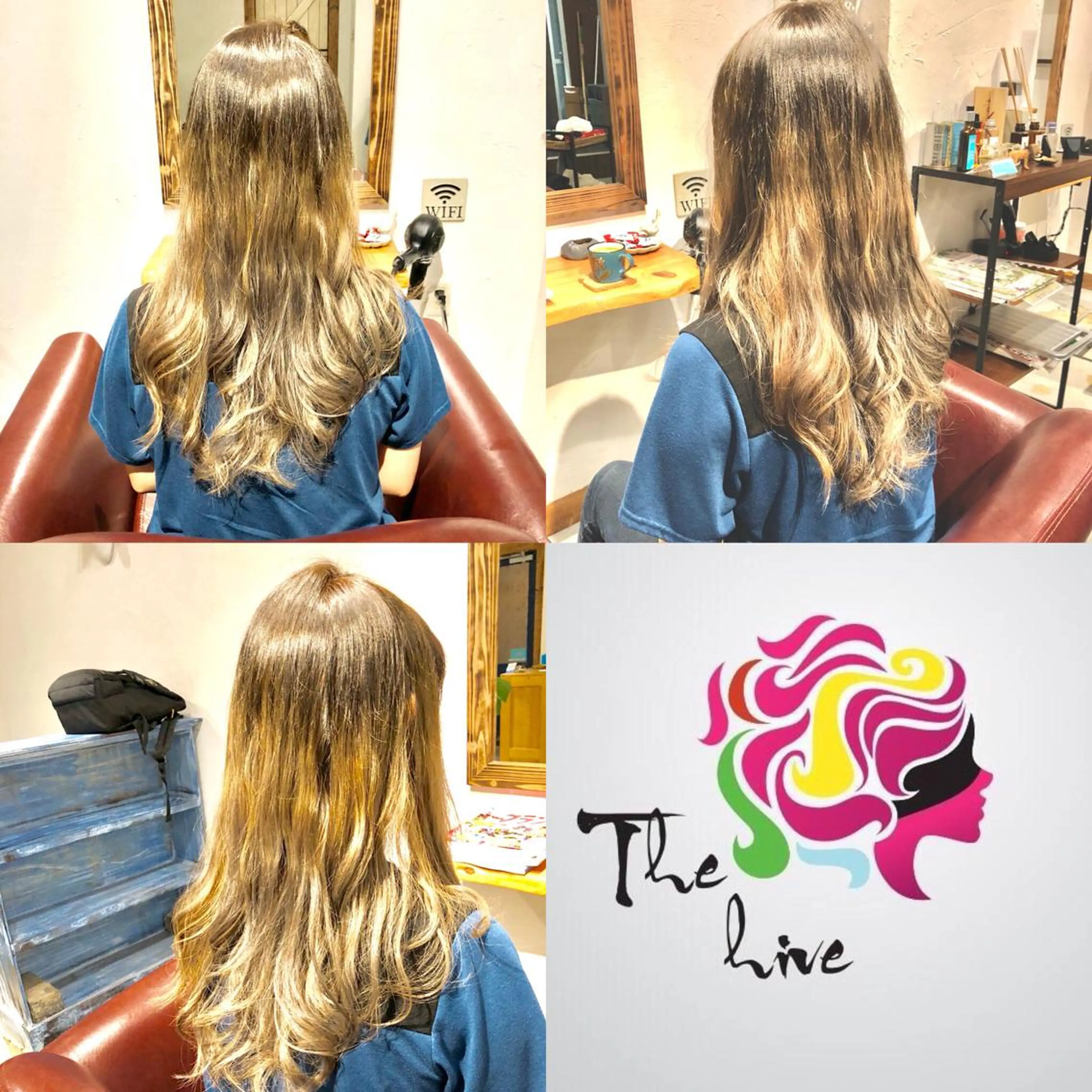 ロング カラー グラデーションカラー グレージュ カット ヘアカラー Hair salon The  hiveのヘアスタイル