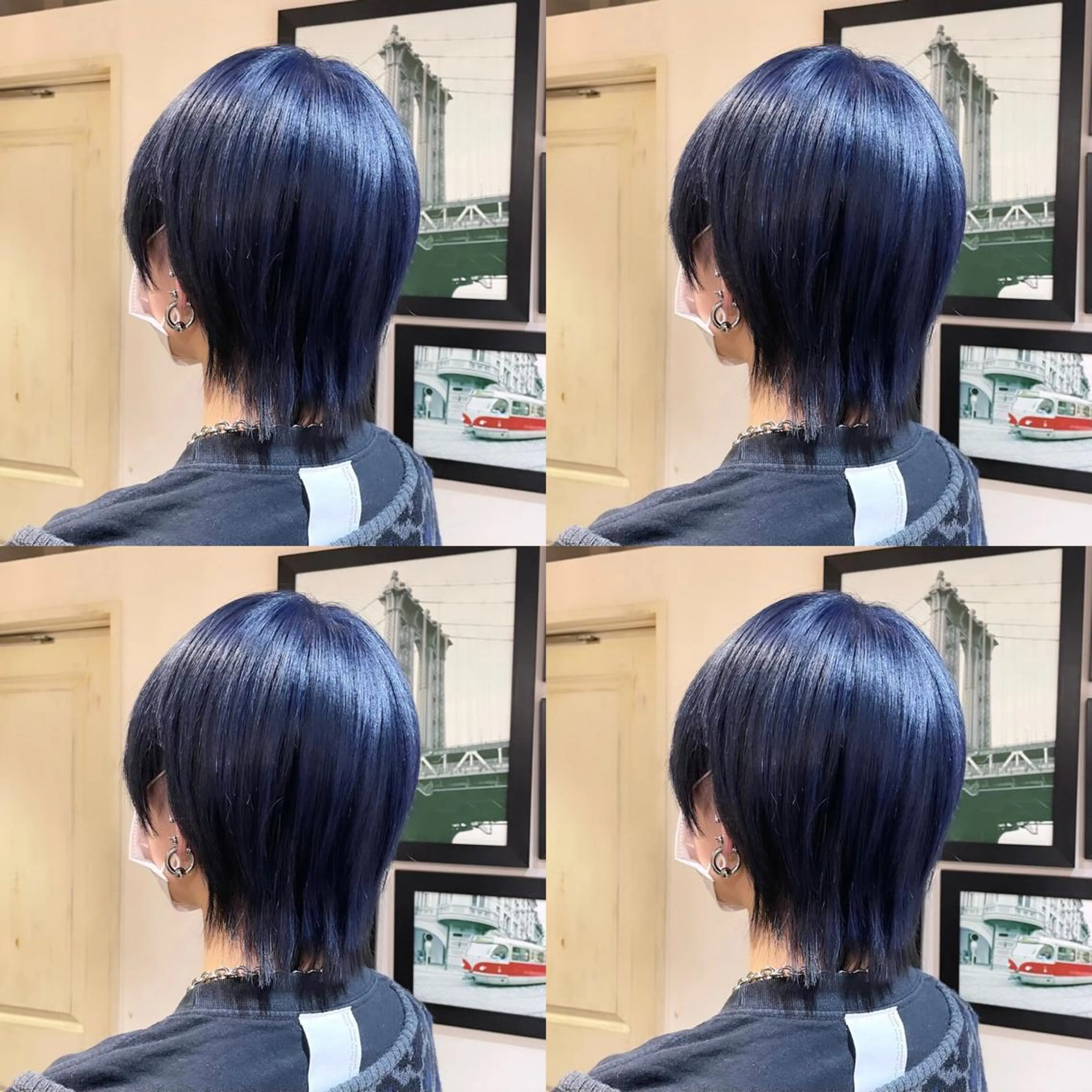 ショート カラー ネイビーカラー ウルフカット 🌟トップデザイナー 高橋🌟のヘアスタイル