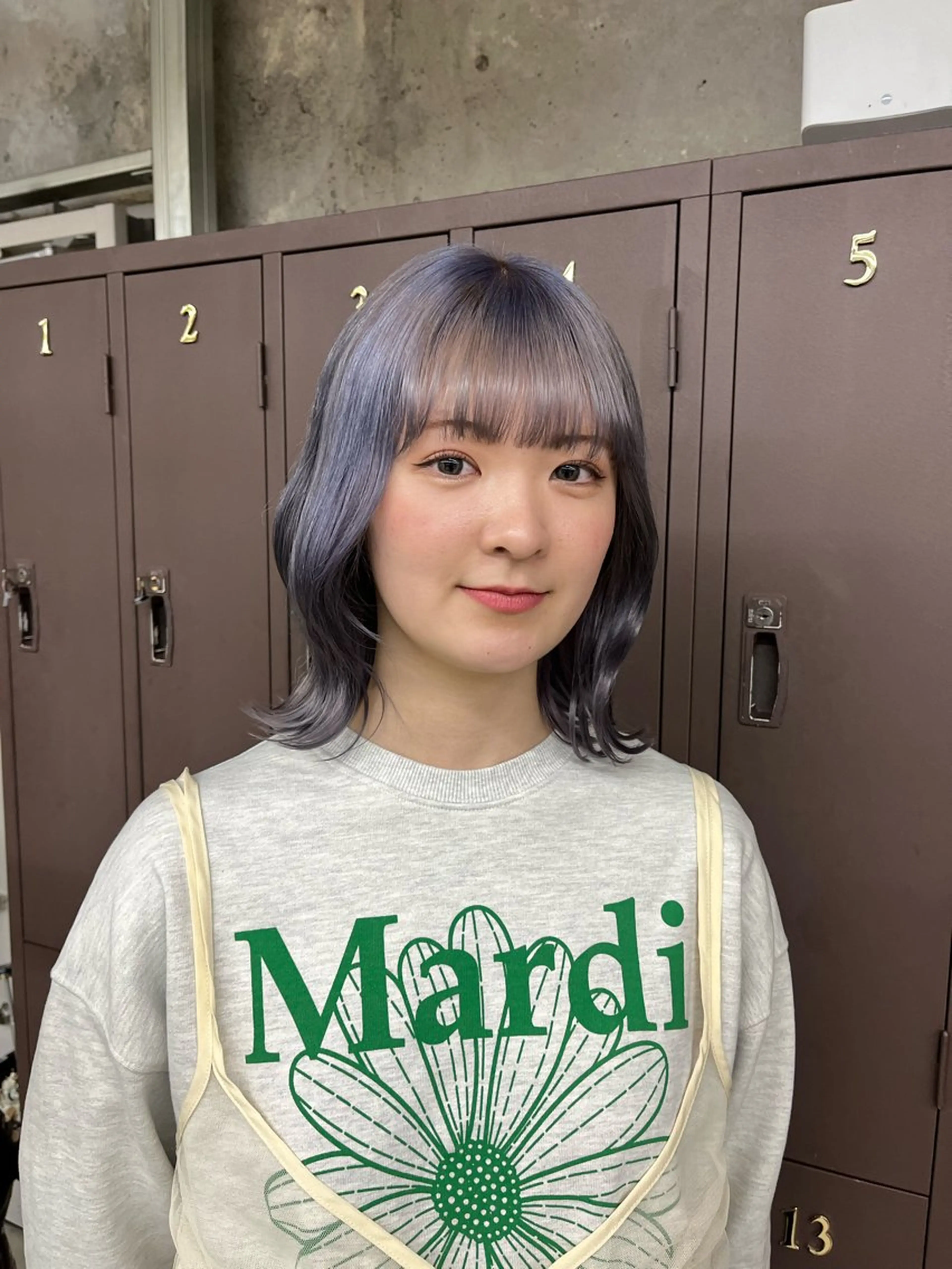 ミディアム ヘアカラー パーマ/オリーブ/ 酸性ストレート/ゆなのヘアスタイル