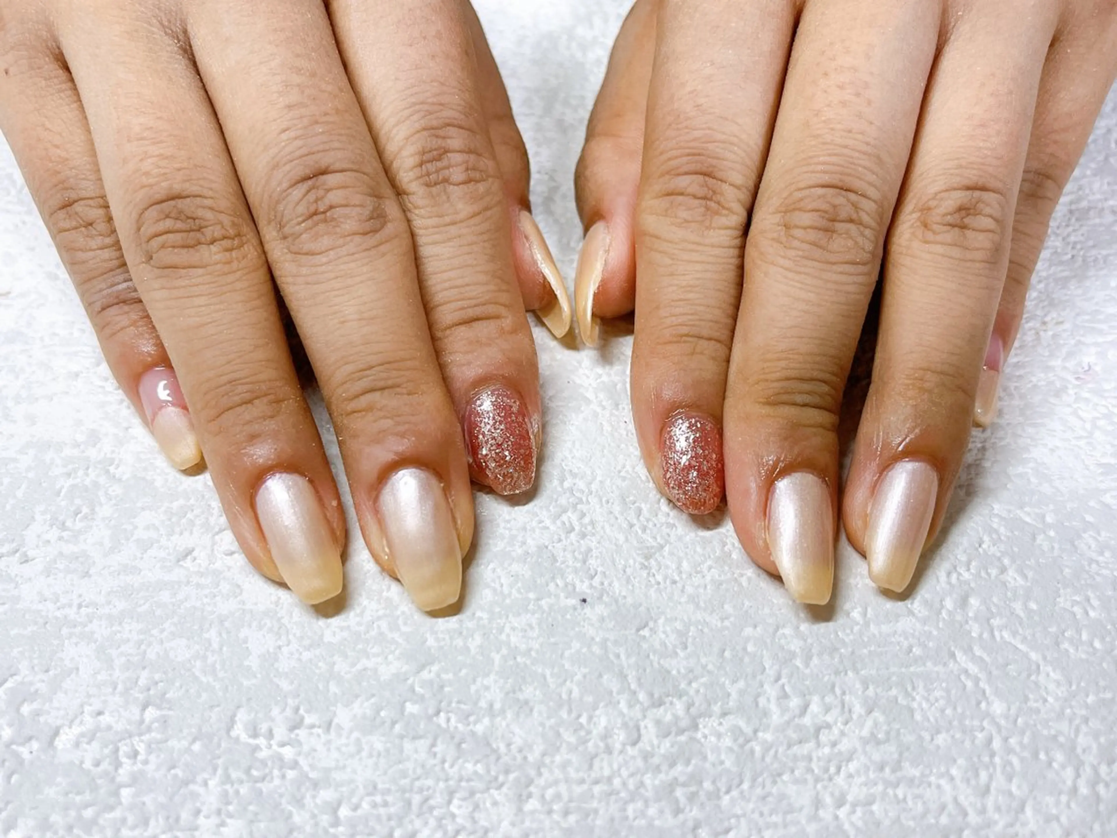 ネイル オーロラネイル フットネイル フレンチネイル ジェルネイル 韓国ネイル Mogu nail 二子玉川のネイルデザイン