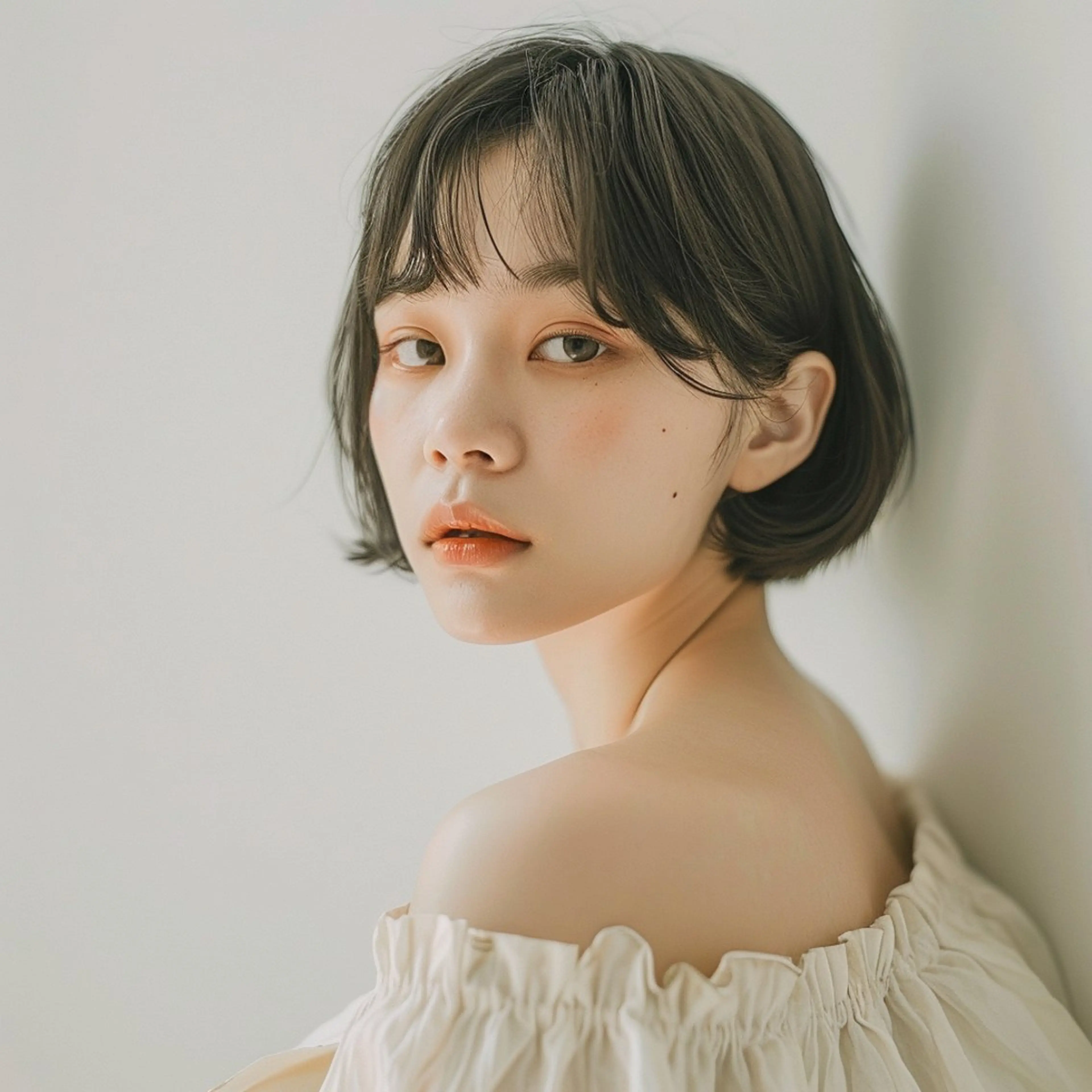 ショート カラー アッシュ オリーブアッシュ ボブ カット ヘアカラー トリートメント aguhair jour所属・髪質改善/白髪ぼかし KENTAのヘアスタイル