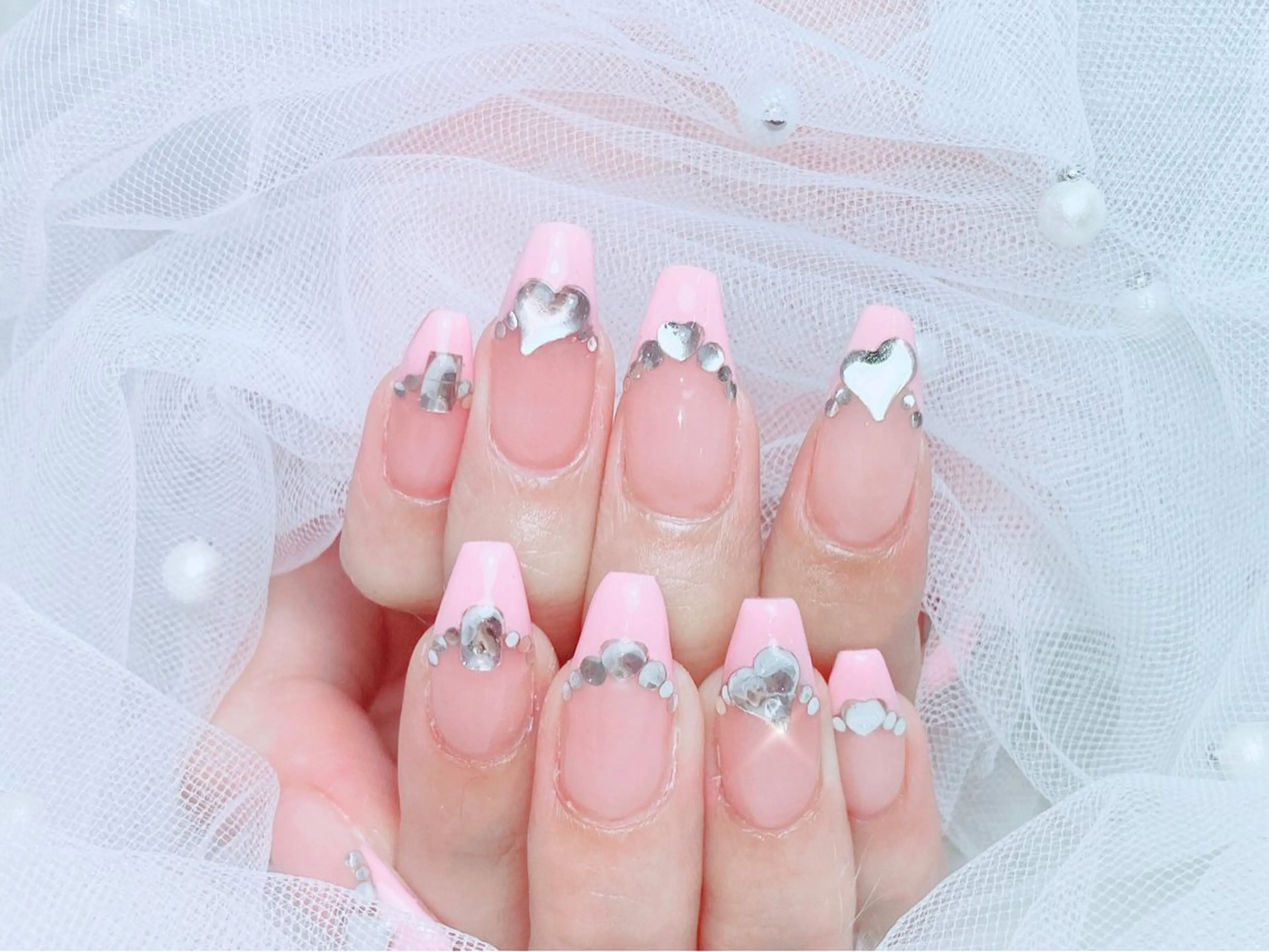 ネイル オーロラネイル チークネイル 長さ出し フットネイル フレンチネイル NaNa nailのネイルデザイン