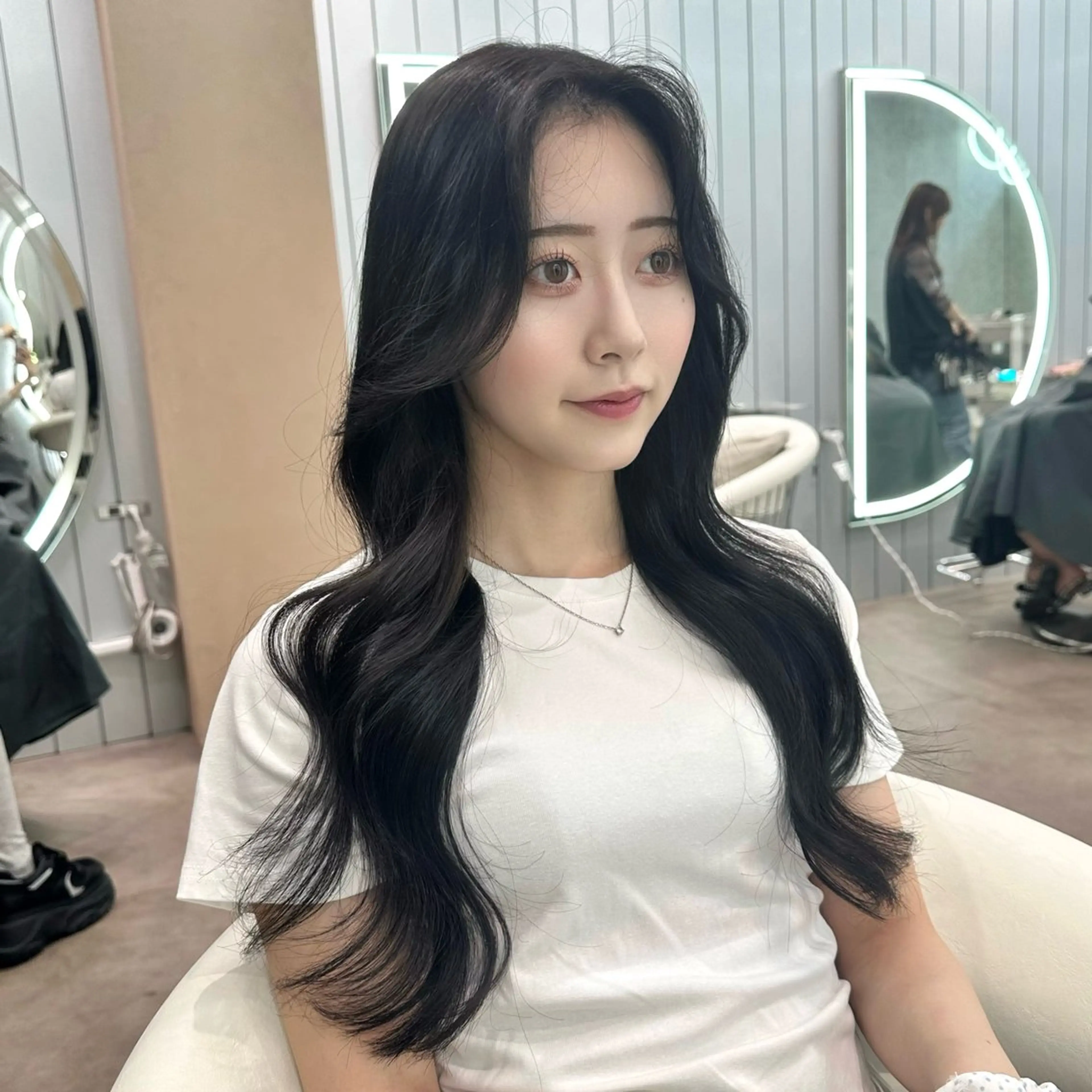 セミロング カラー ヘアアレンジ カット ヘアカラー ブリーチなしW🎀 髪質改善／はのんのヘアスタイル