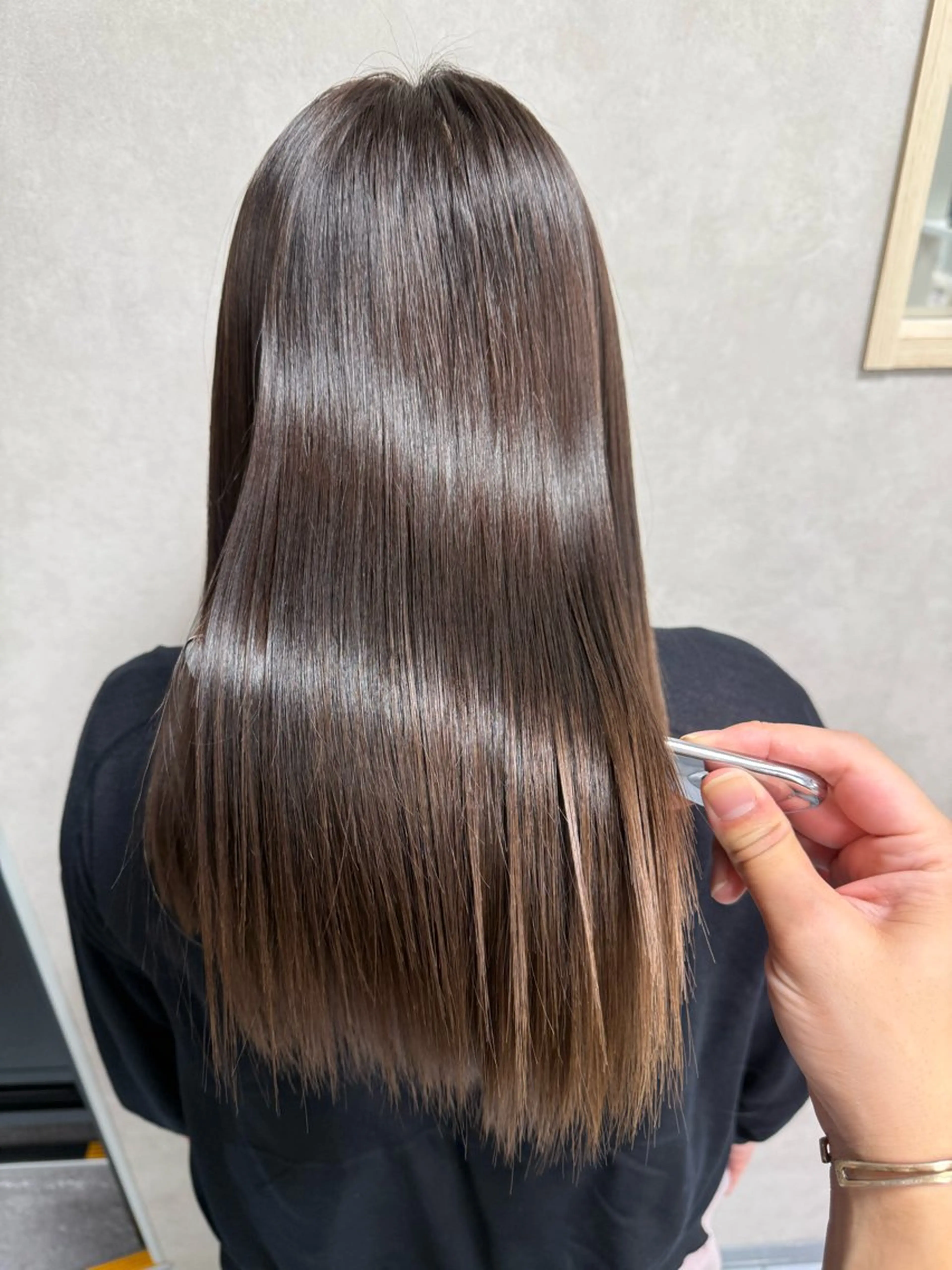 ロング 縮毛矯正 トリートメント Ash桜木町🐶 勝島 翔のヘアスタイル