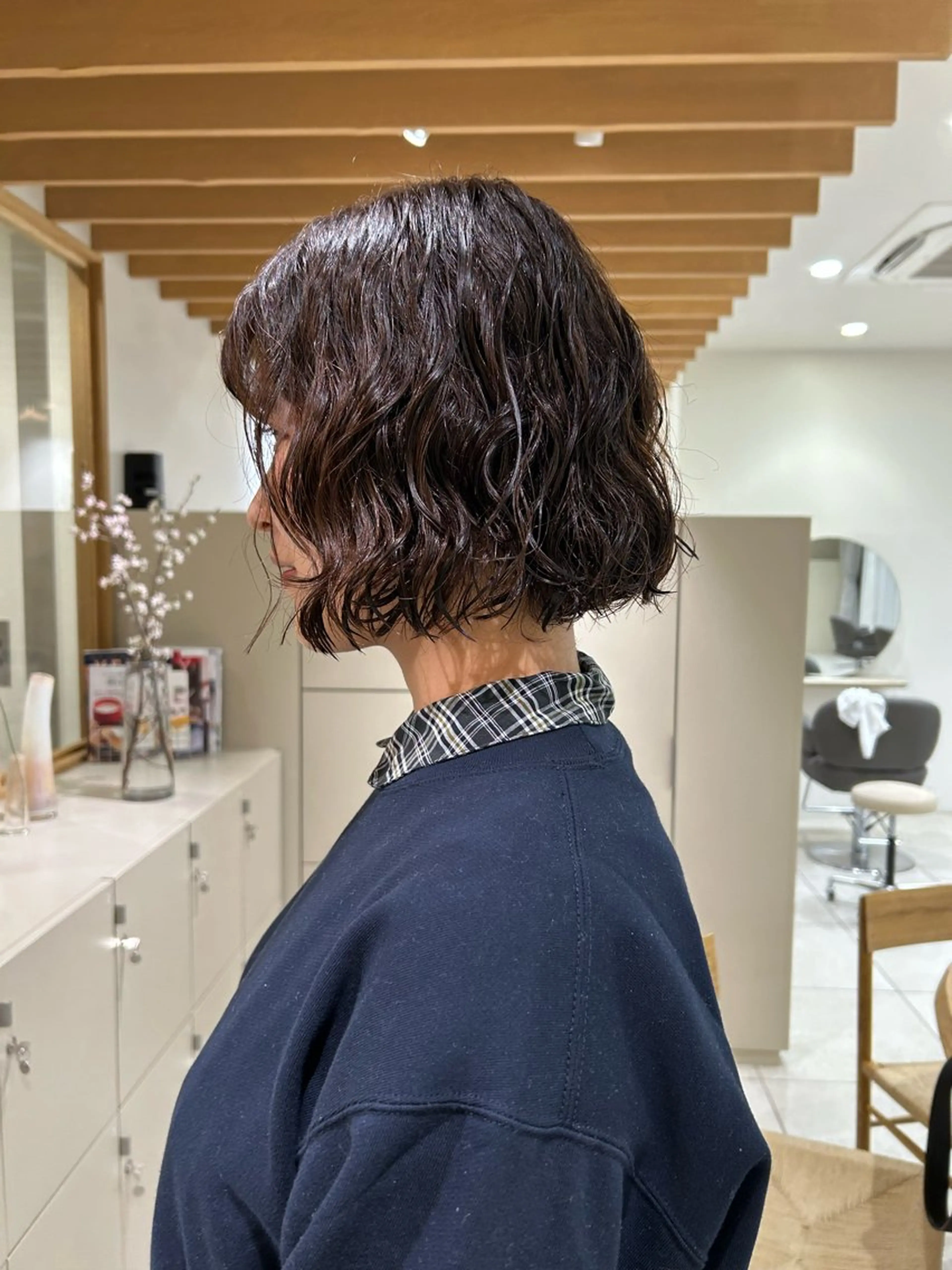 ミディアム パーマ ミディアムパーマ ボブ カット パーマ 矢場町/酸性ストレー ト/髪質改善/リオのヘアスタイル