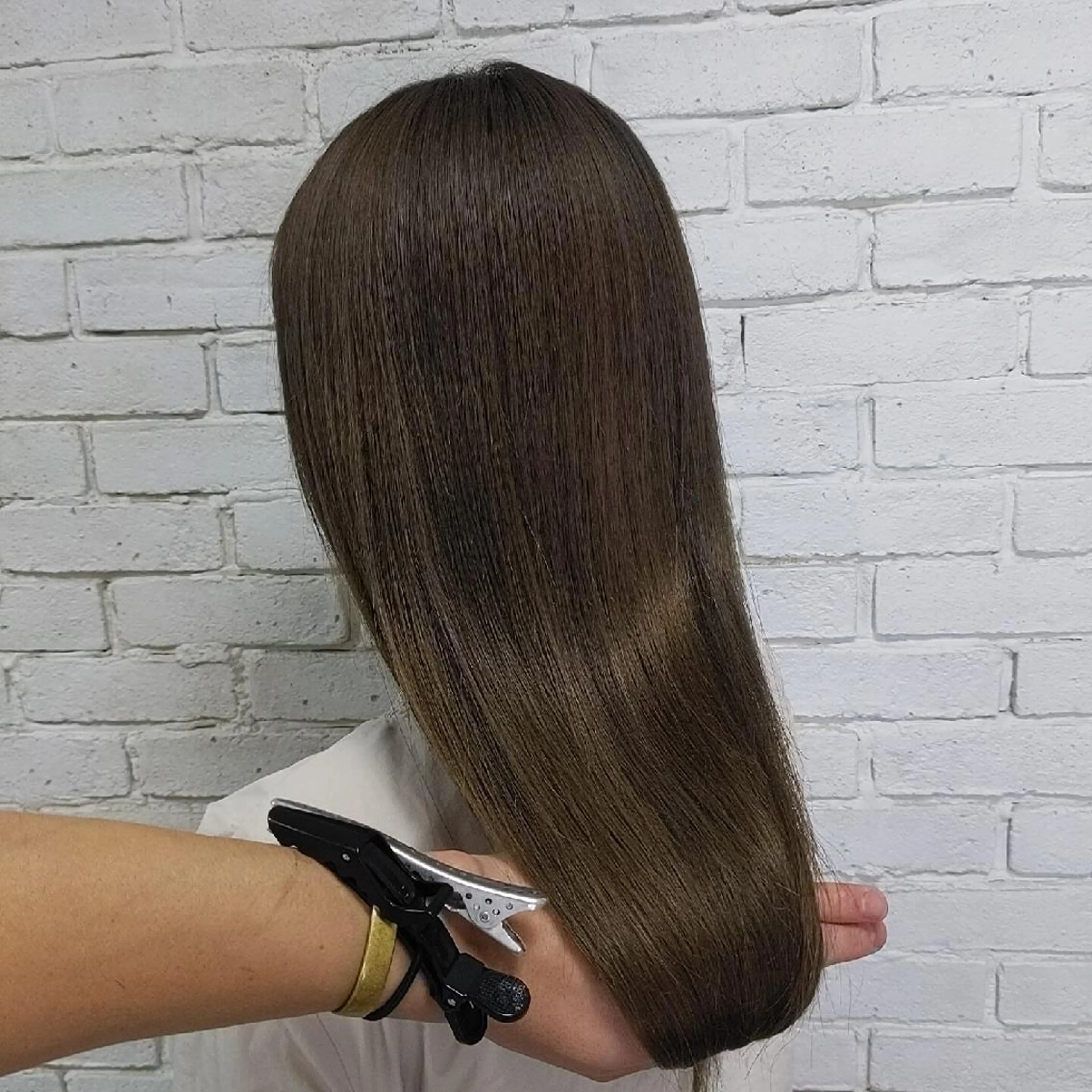 カラー セミロング グレージュ カット ヘアカラー トリートメント nameless髪質 改善ブリーチ心斎橋のヘアスタイル