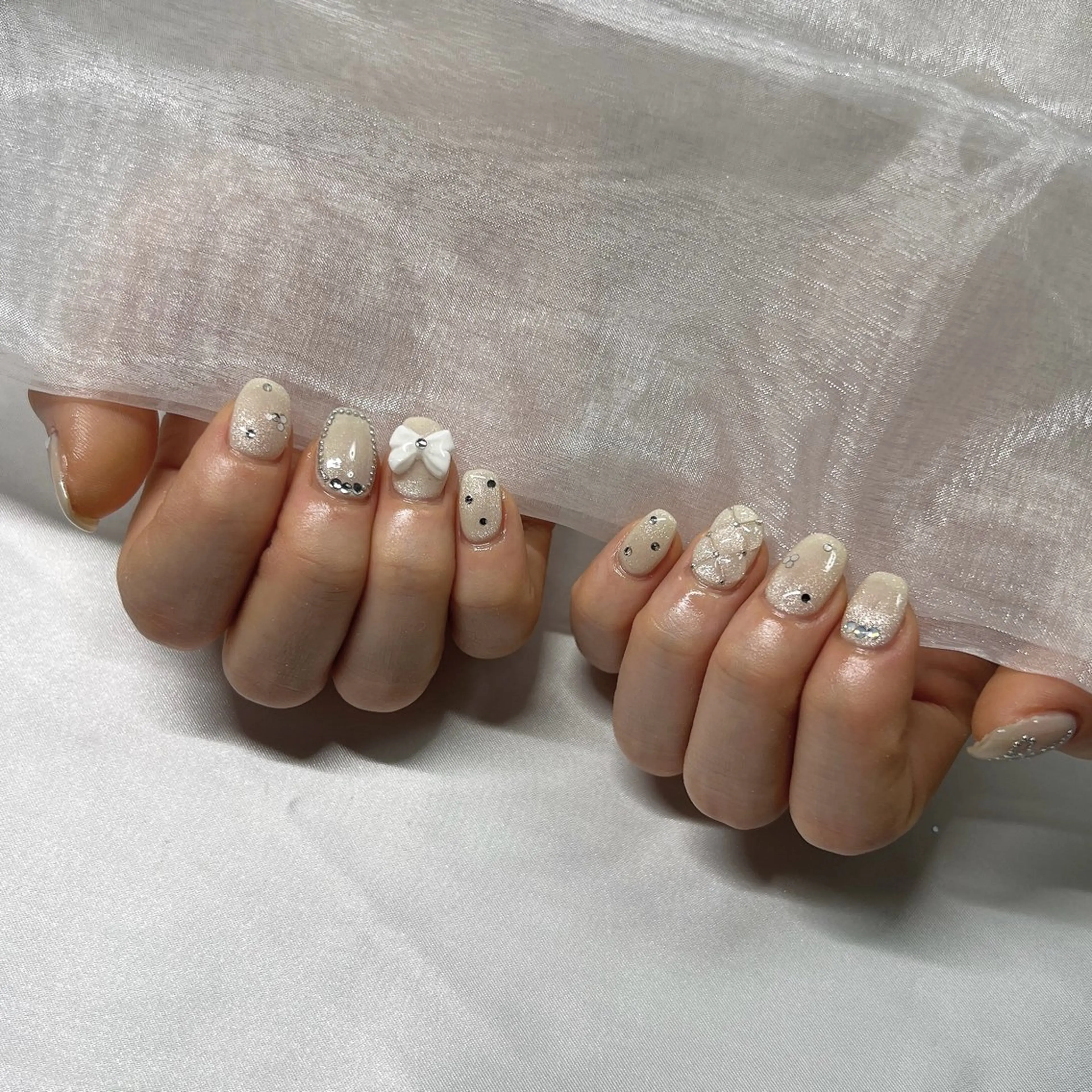 ネイル ジェルネイル 韓国ネイル ラメ(グリッター) マグネットネイル ミラーネイル ハンドネイル -nail salon-Reward所属・nail salon Rewardのネイルデザイン