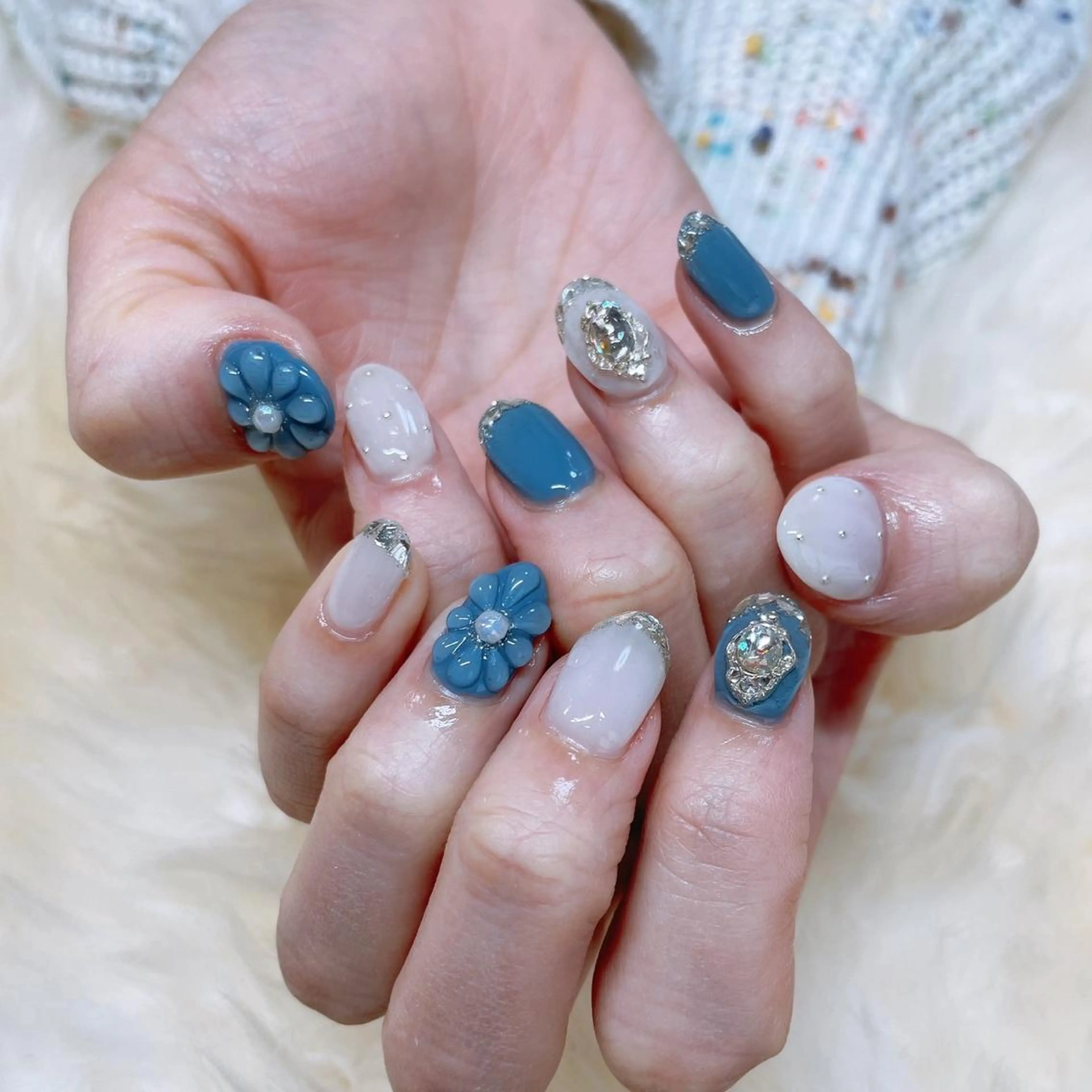 セミロング ハンドネイル ハンドケア 💜MIYA nail川崎店のネイルデザイン