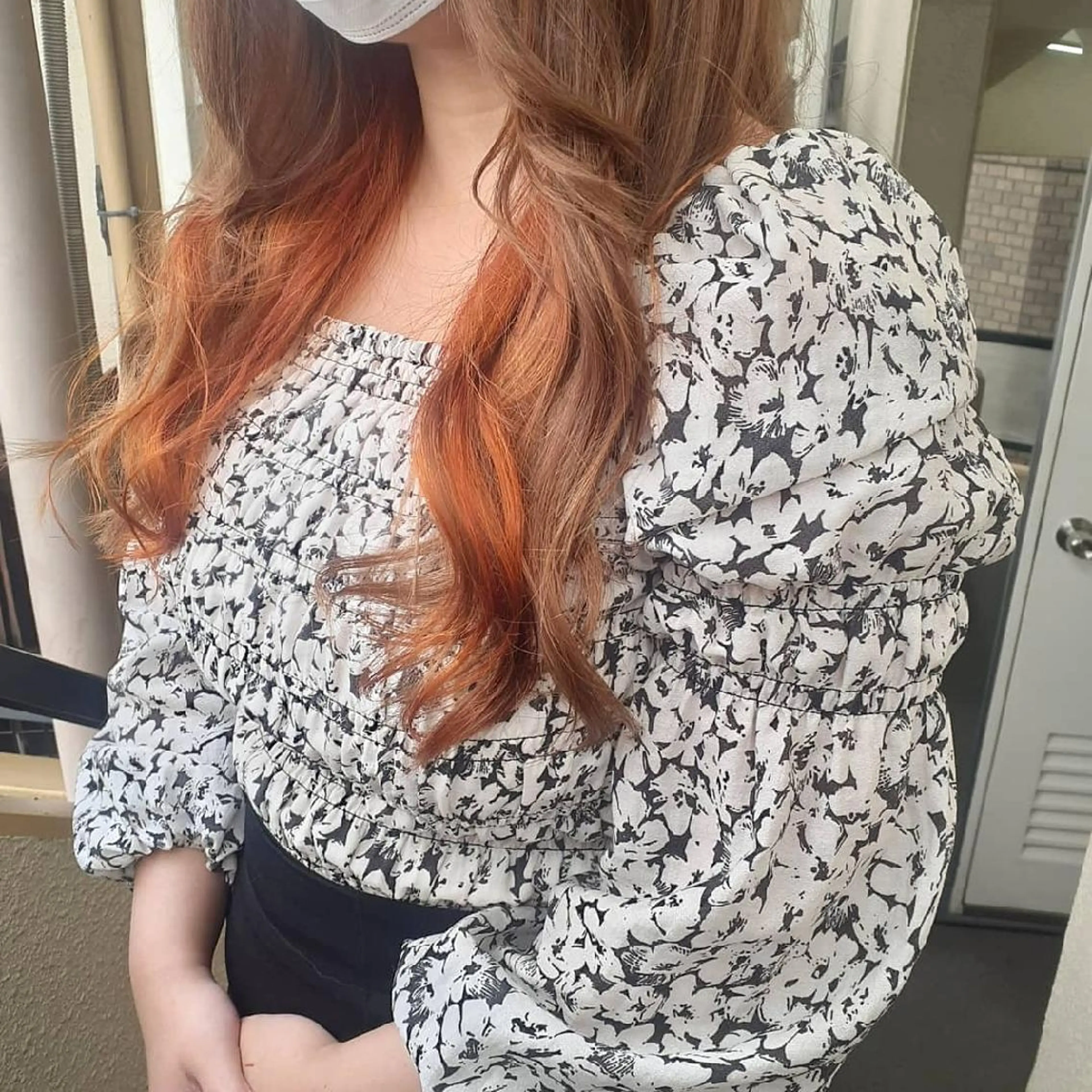 ロング カラー インナーカラー オレンジ ピンクカラー カット ヘアカラー トリートメント 🔳髪質改善🔳 岡本陽のヘアスタイル