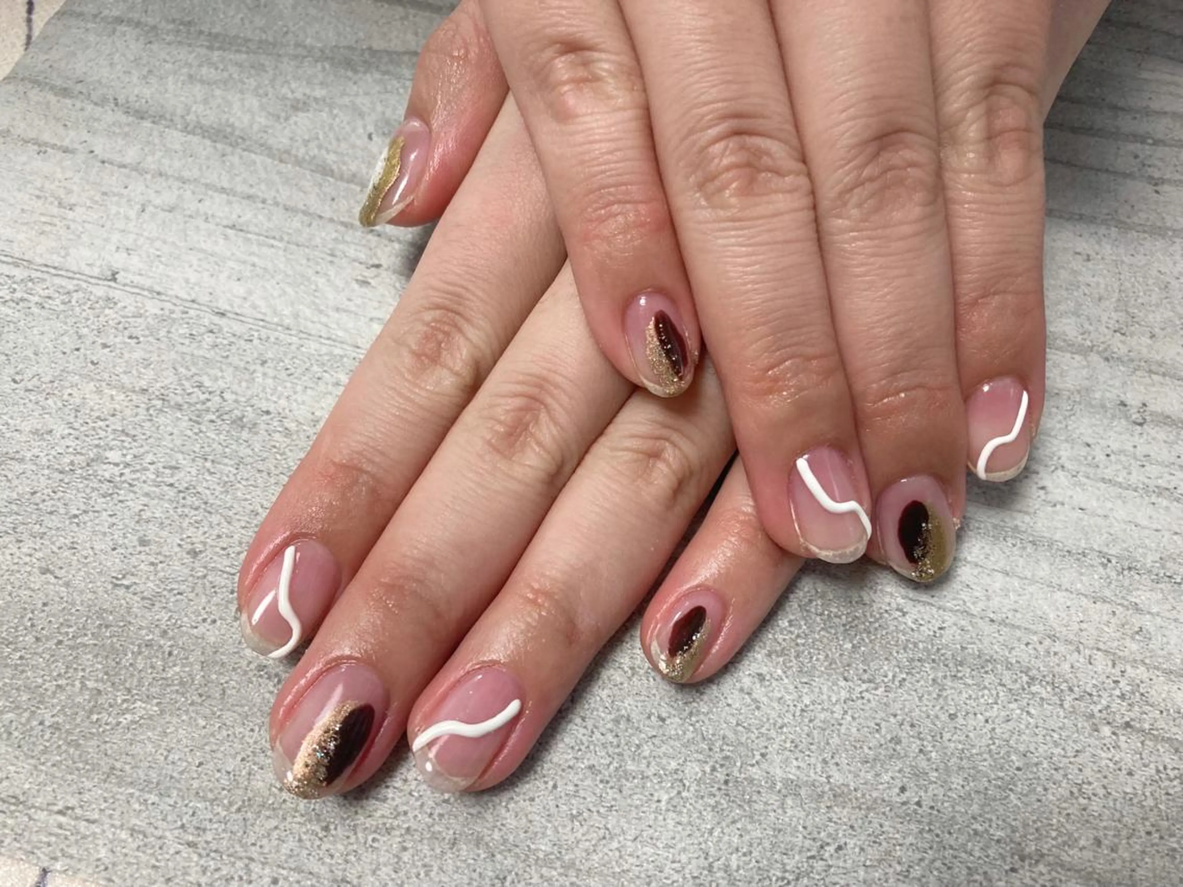 ネイル フットネイル フレンチネイル ジェルネイル ハート 韓国ネイル ハンドネイル Mogu nail 二子玉川のネイルデザイン