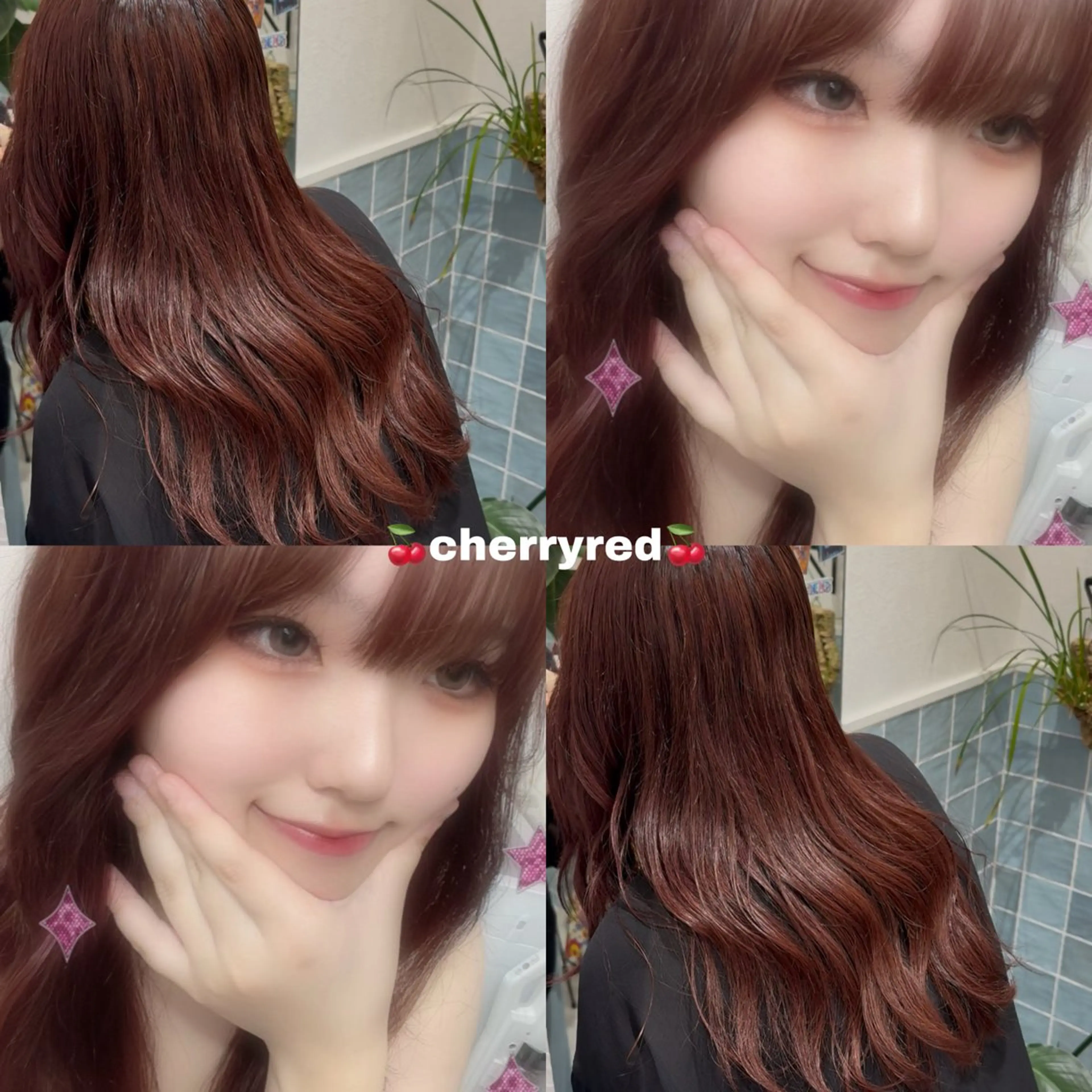 【ブリーチなしWカラー🍒】ツヤ感たっぷり暖色カラー🍒＋髪質改善TRの写真
