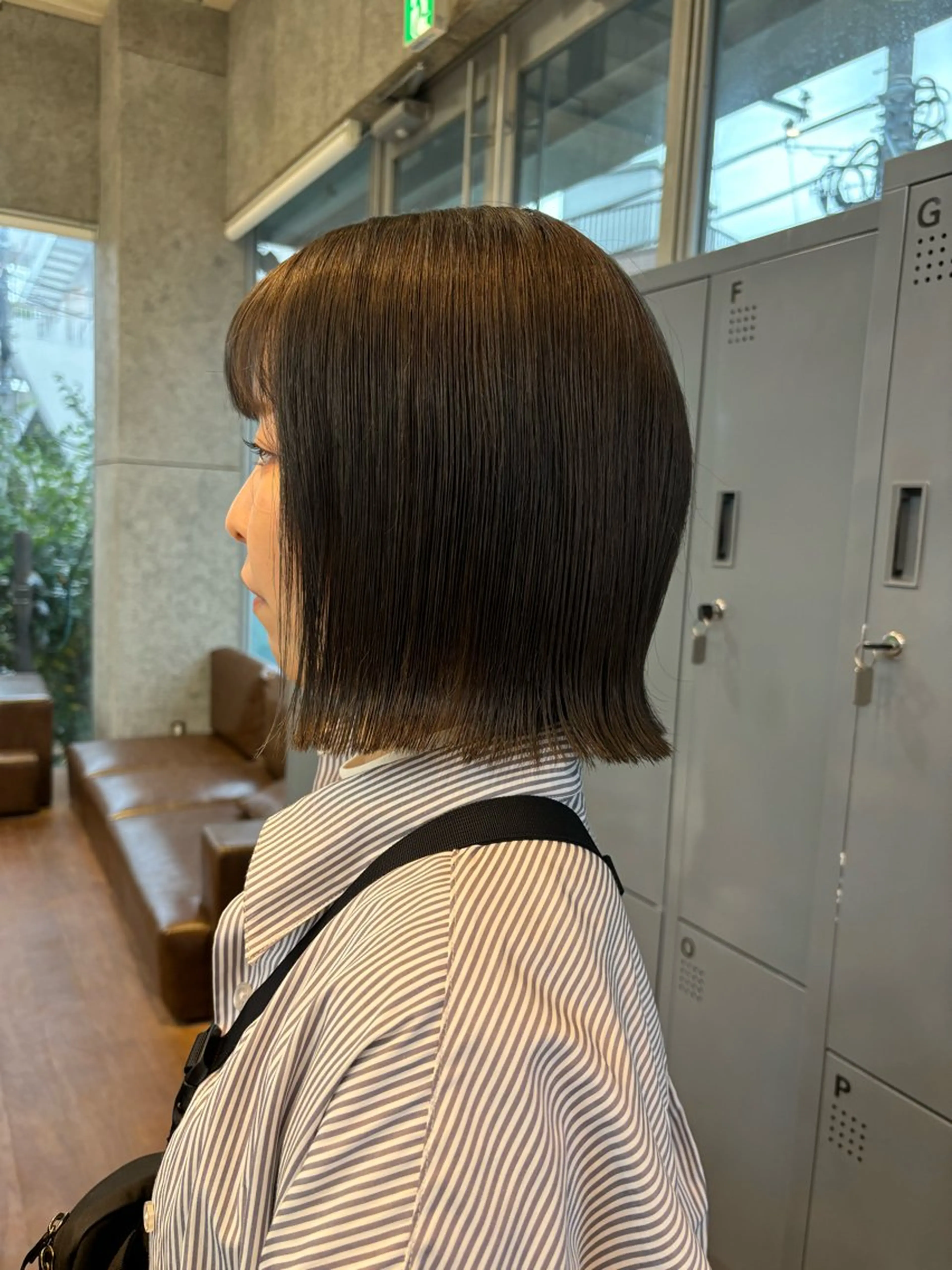 ショート カラー パーマ ヘアアレンジ グレージュ オリーブグレージュ オリーブグレー ボブ カット ヘアカラー トリートメント ヘッドスパ ヘアセット 押切 響　のヘアスタイル