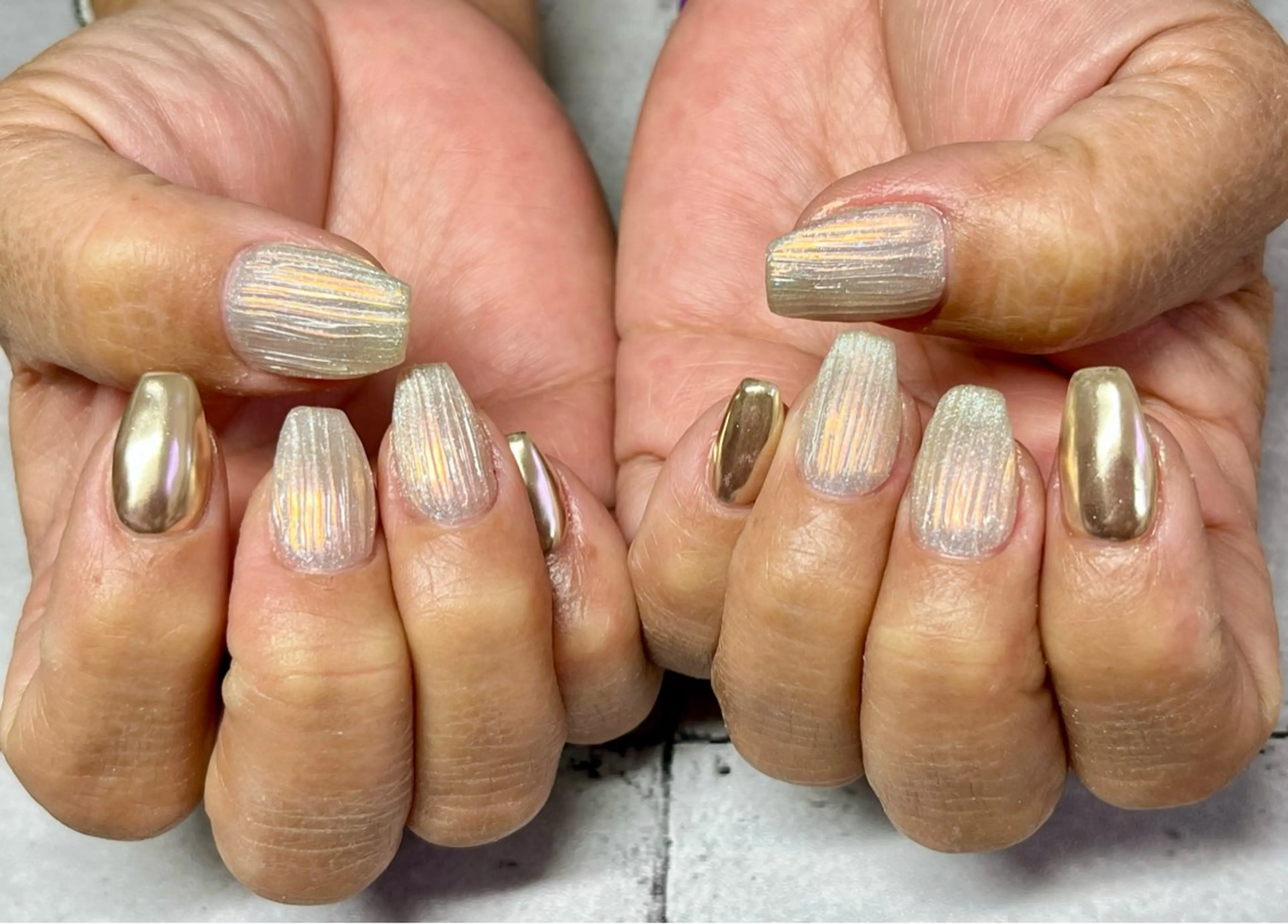 ネイル ミラーネイル ハンドネイル まり りぃ〜んのネイルデザイン