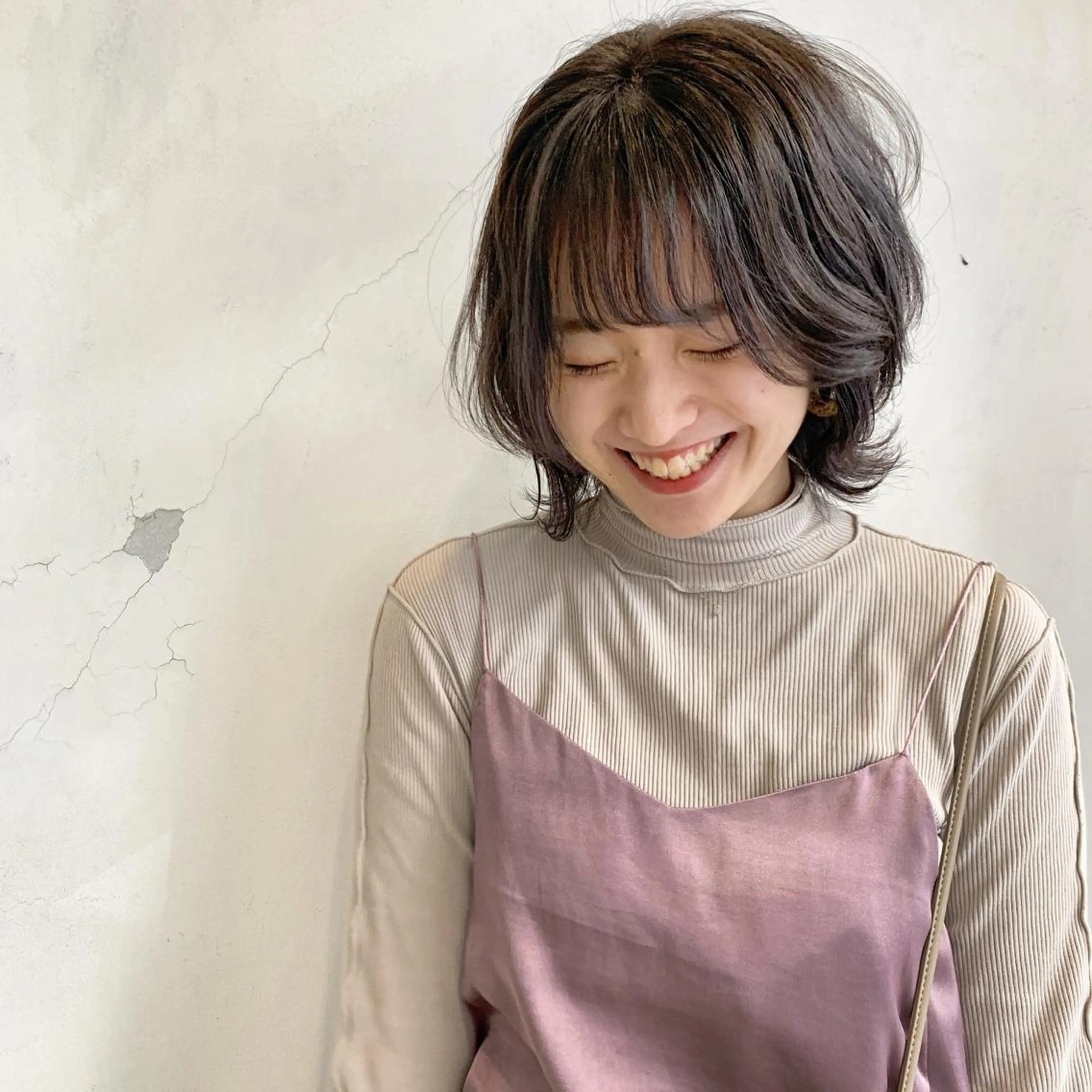 ミディアム カラー ヘアカラー 似合わせカットカラー ♡佐藤捺美のヘアスタイル