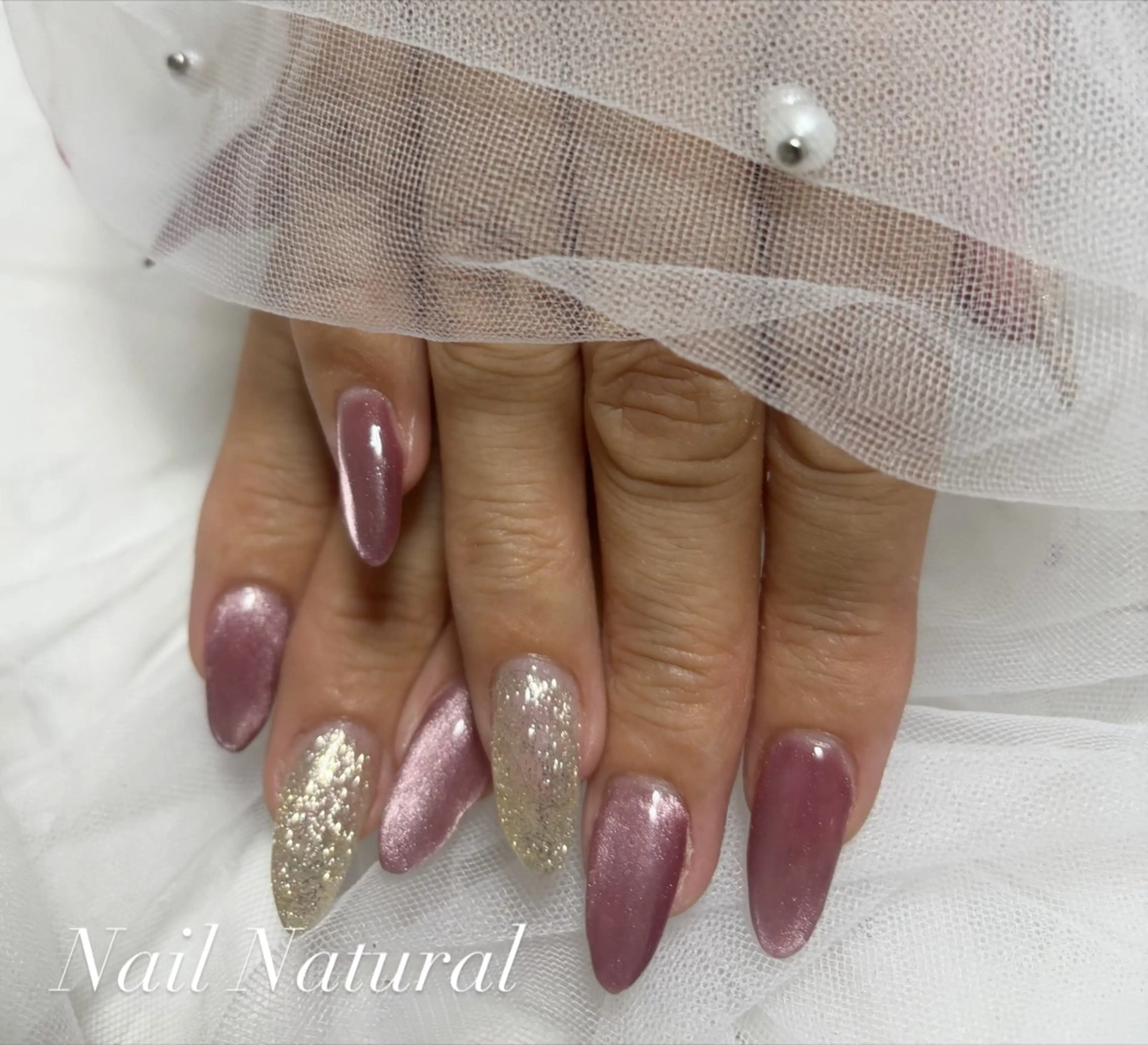 ネイル フラッシュネイル フットネイル フレンチネイル ジェルネイル ガラスフレンチ ハンドネイル Nail salon Natulalのネイルデザイン