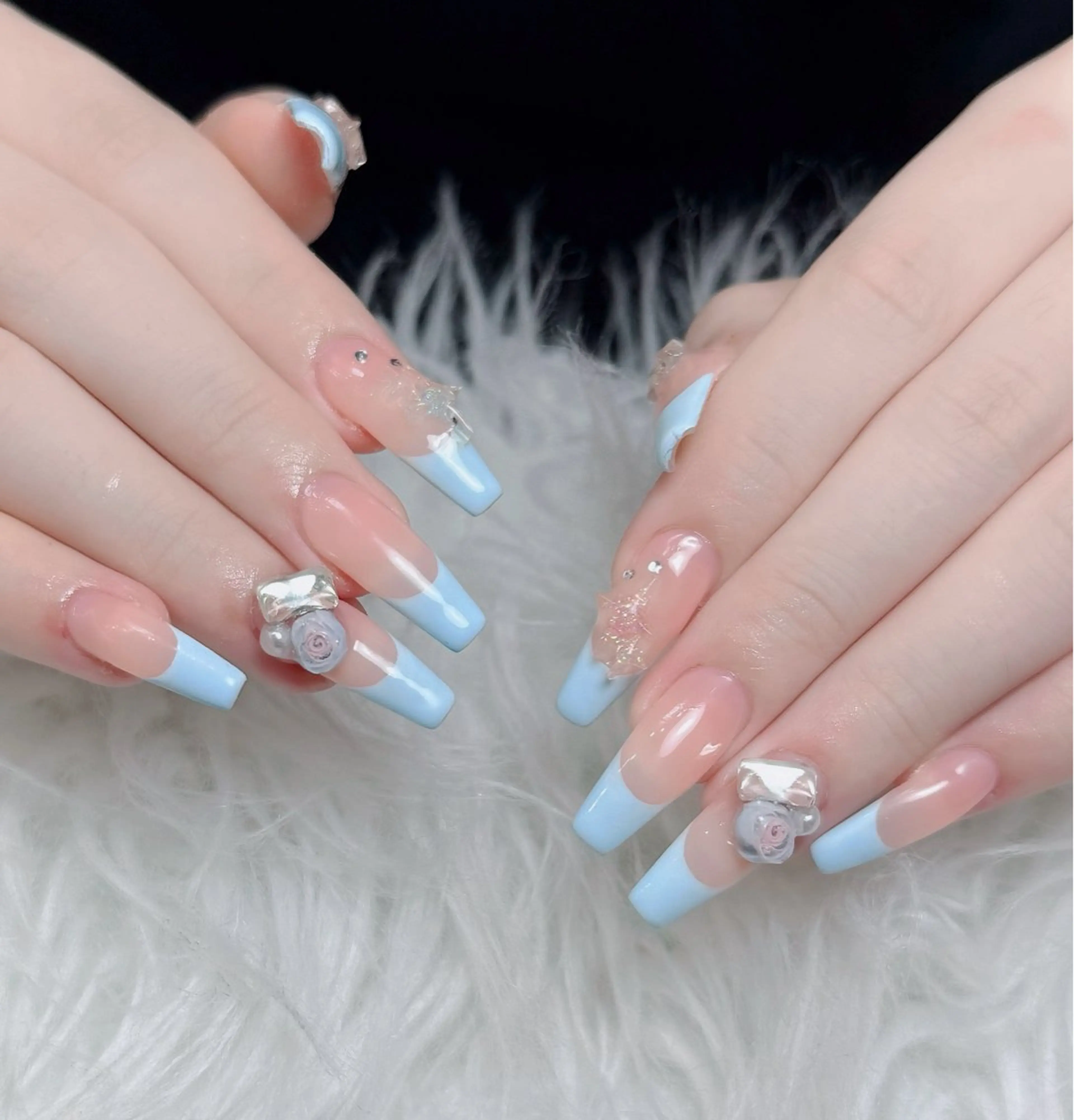ネイル アートネイル 長さ出し 韓国ネイル マグネットネイル 持ち込み ハンドネイル Lenie Nail Salonのネイルデザイン