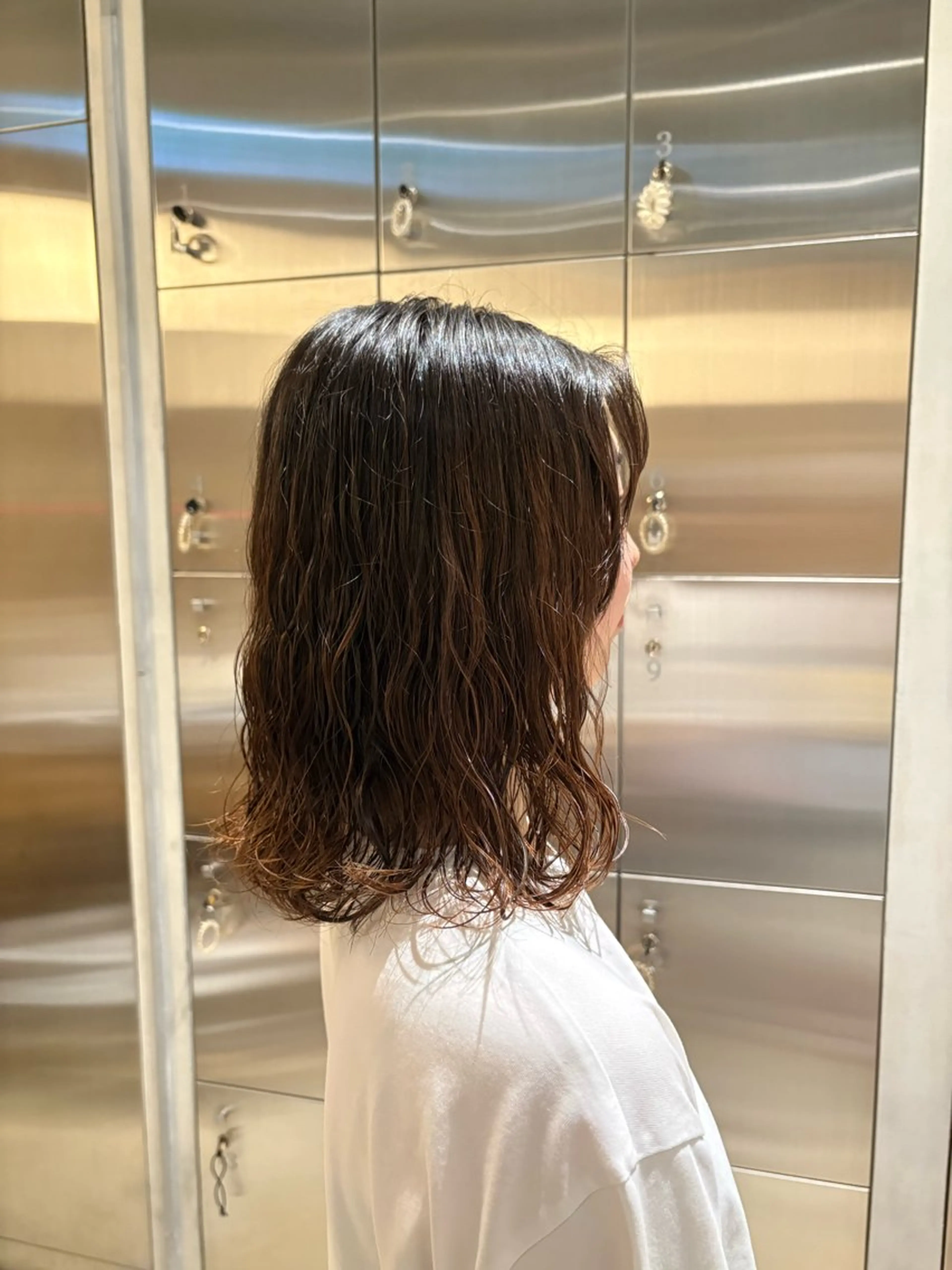 ミディアム パーマ ミディアムパーマ 樋口 花穂のヘアスタイル