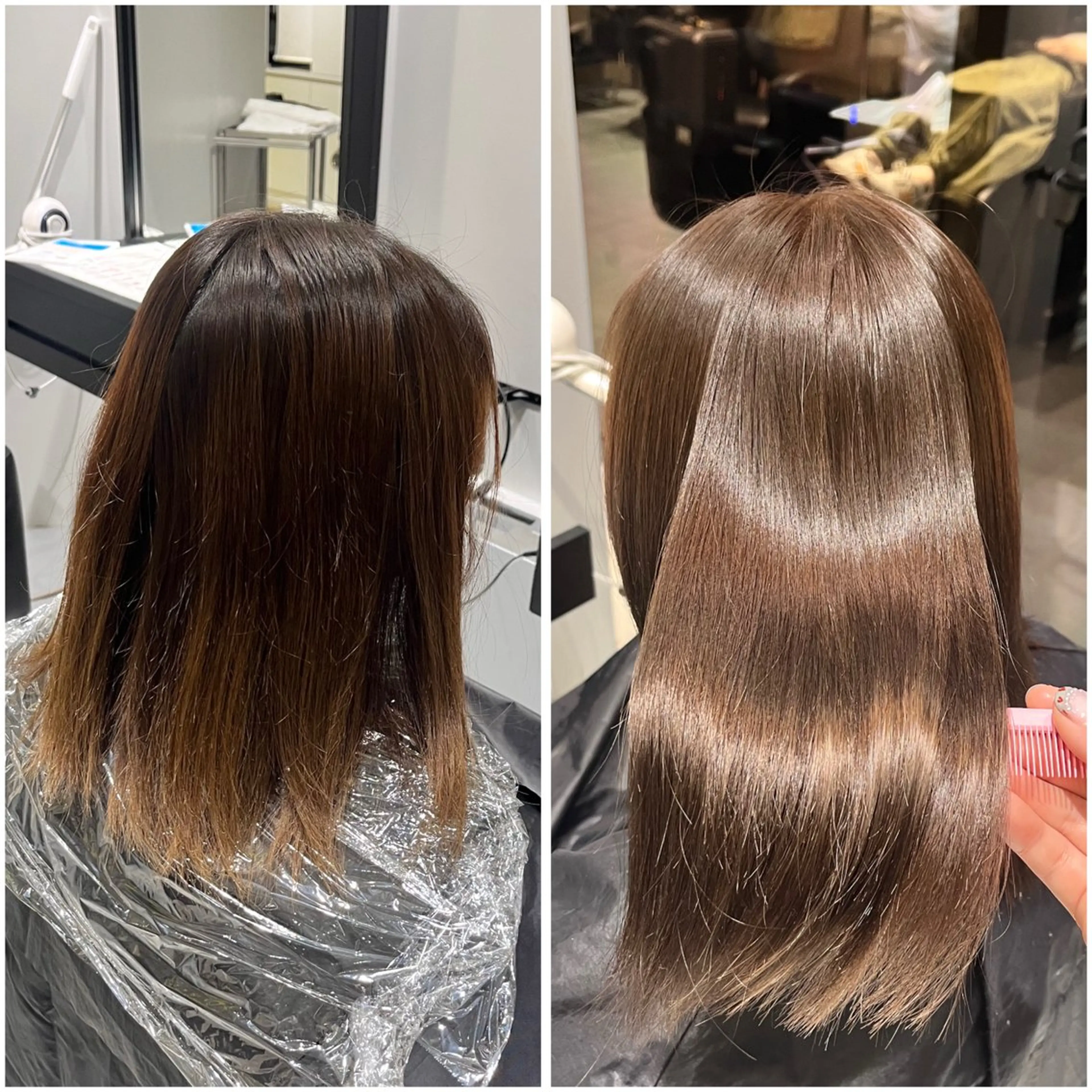 ミディアム トリートメント 酸熱トリートメント カット トリートメント 山下 とよかのヘアスタイル