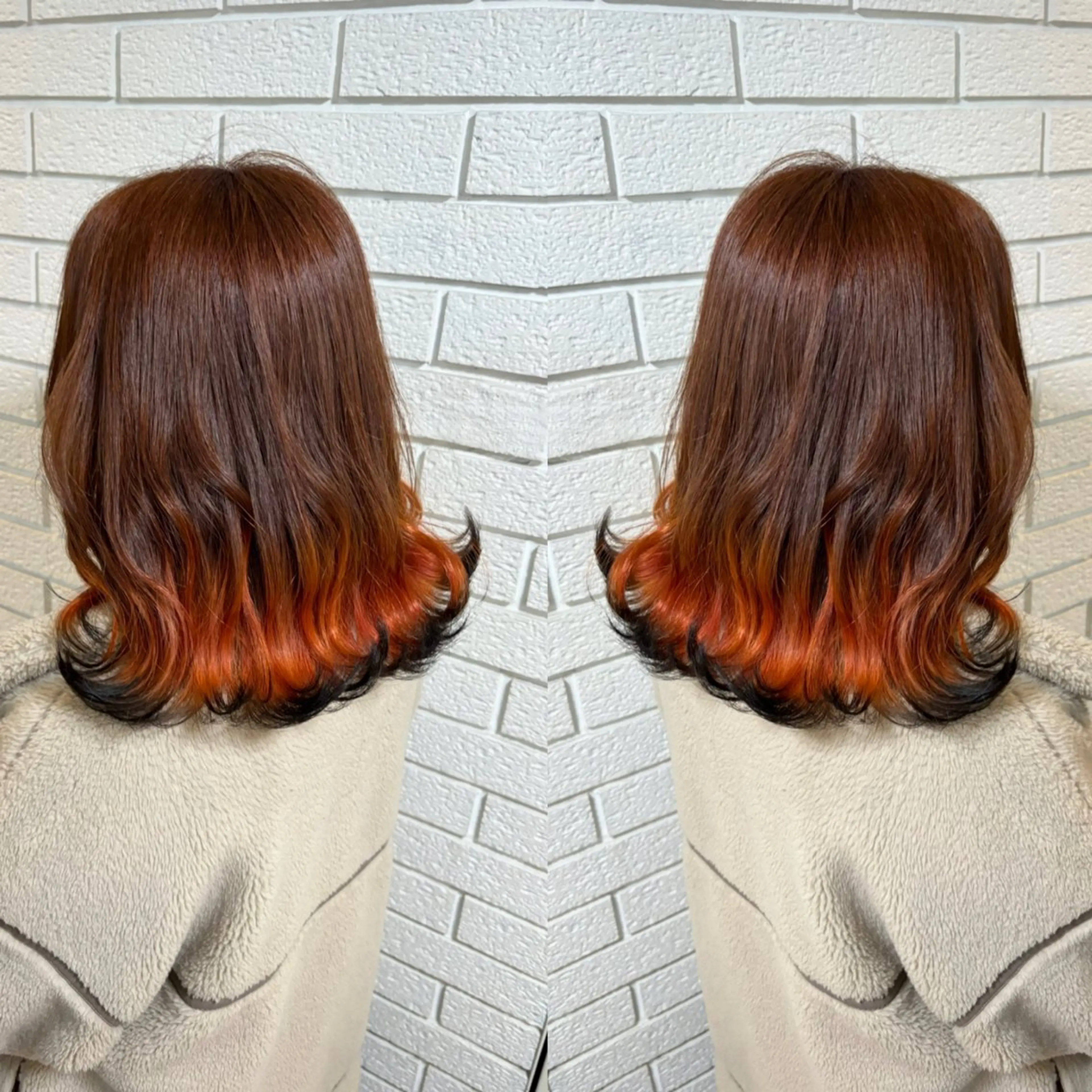 ミディアム 艶カラー🩵💛 NANAのヘアスタイル