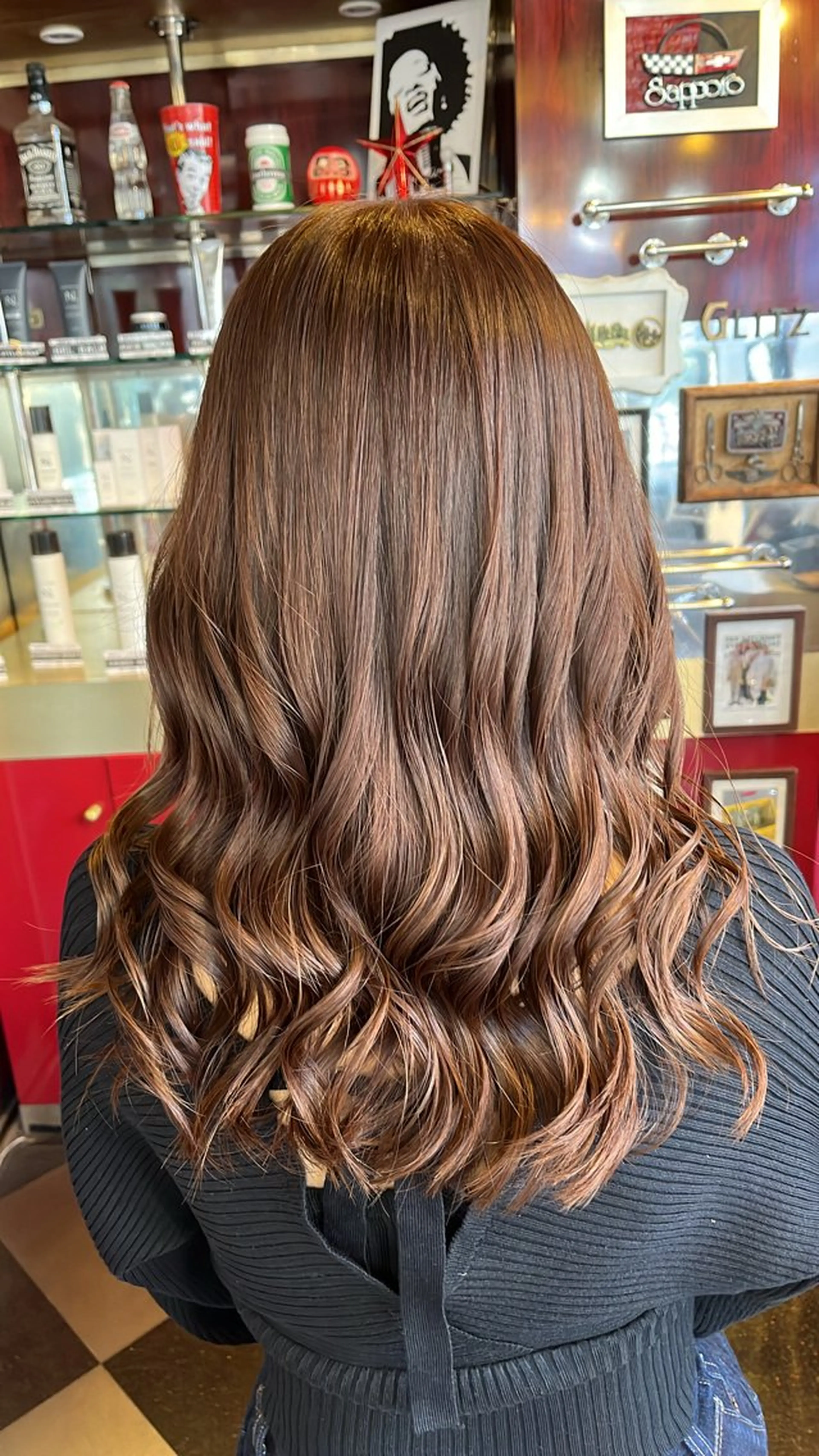 セミロング カラー ブラウンカラー ピンクカラー ピンクブラウン デザインカラー/ ブリーチ/コーンロウのヘアスタイル