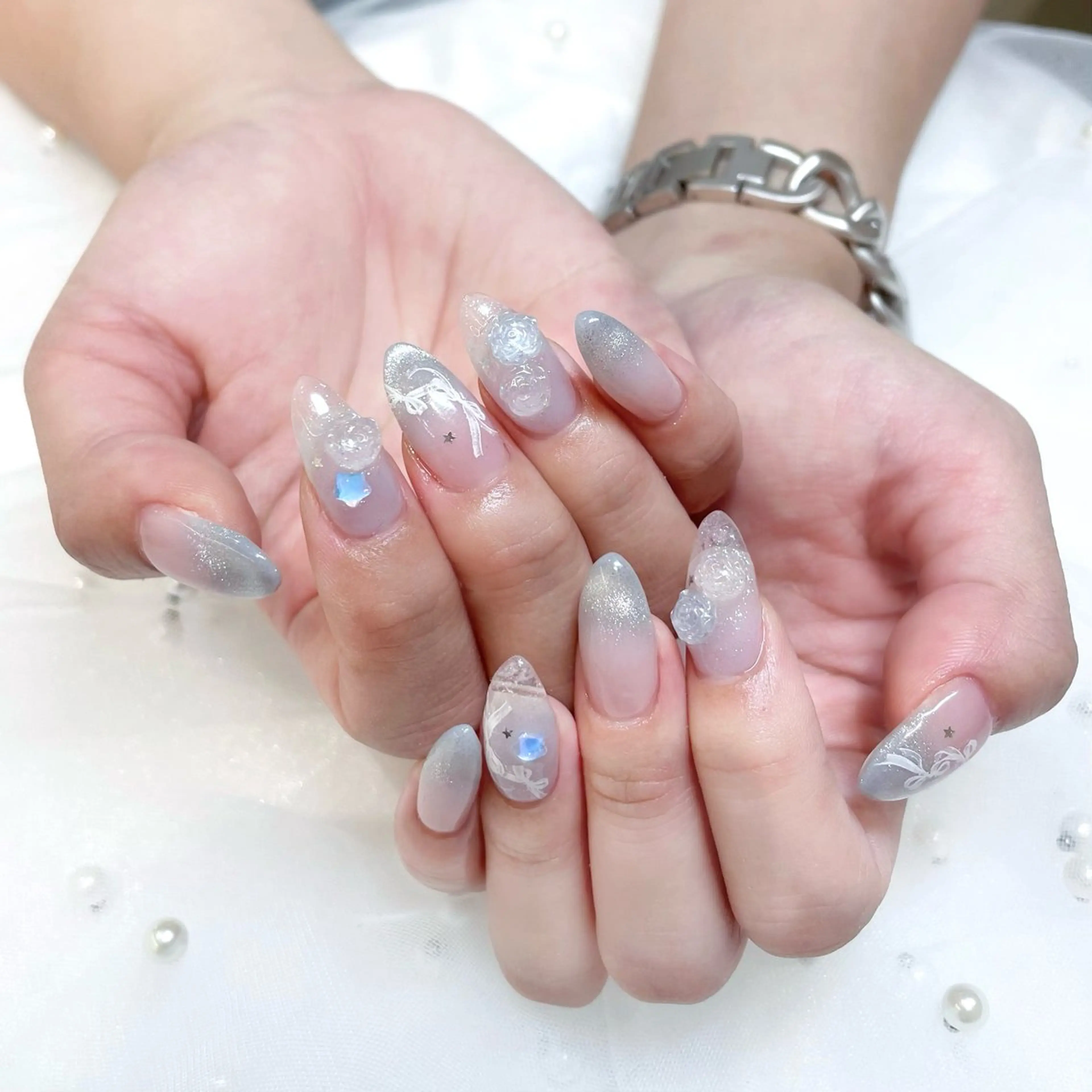 ネイル クリアネイル 夏ネイル ハンドネイル Tsuki🌙/渋谷 /パラジェルのネイルデザイン