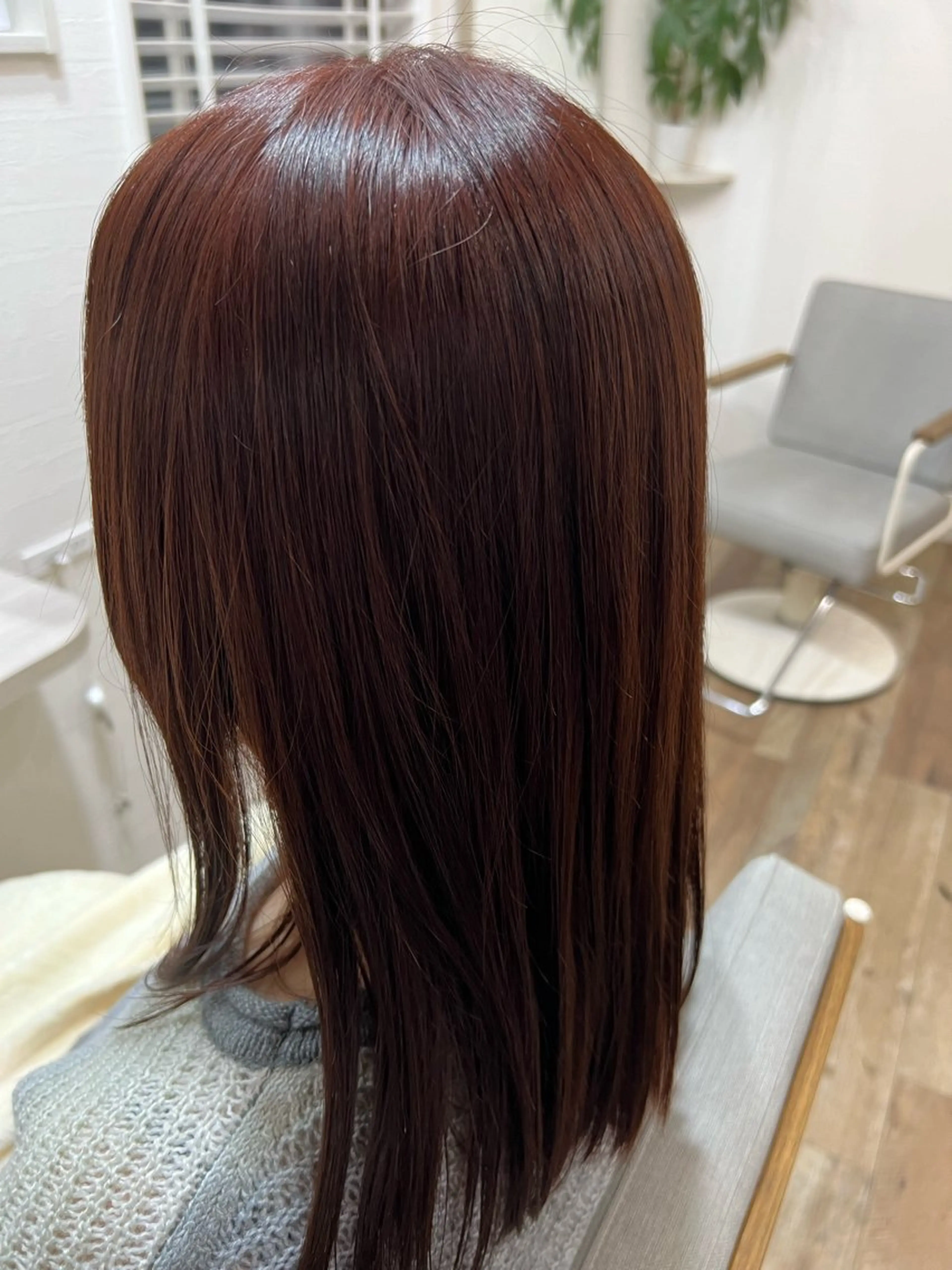 セミロング カラー レッドカラー 縮毛矯正 似合わせ／ショート 菊田のヘアスタイル