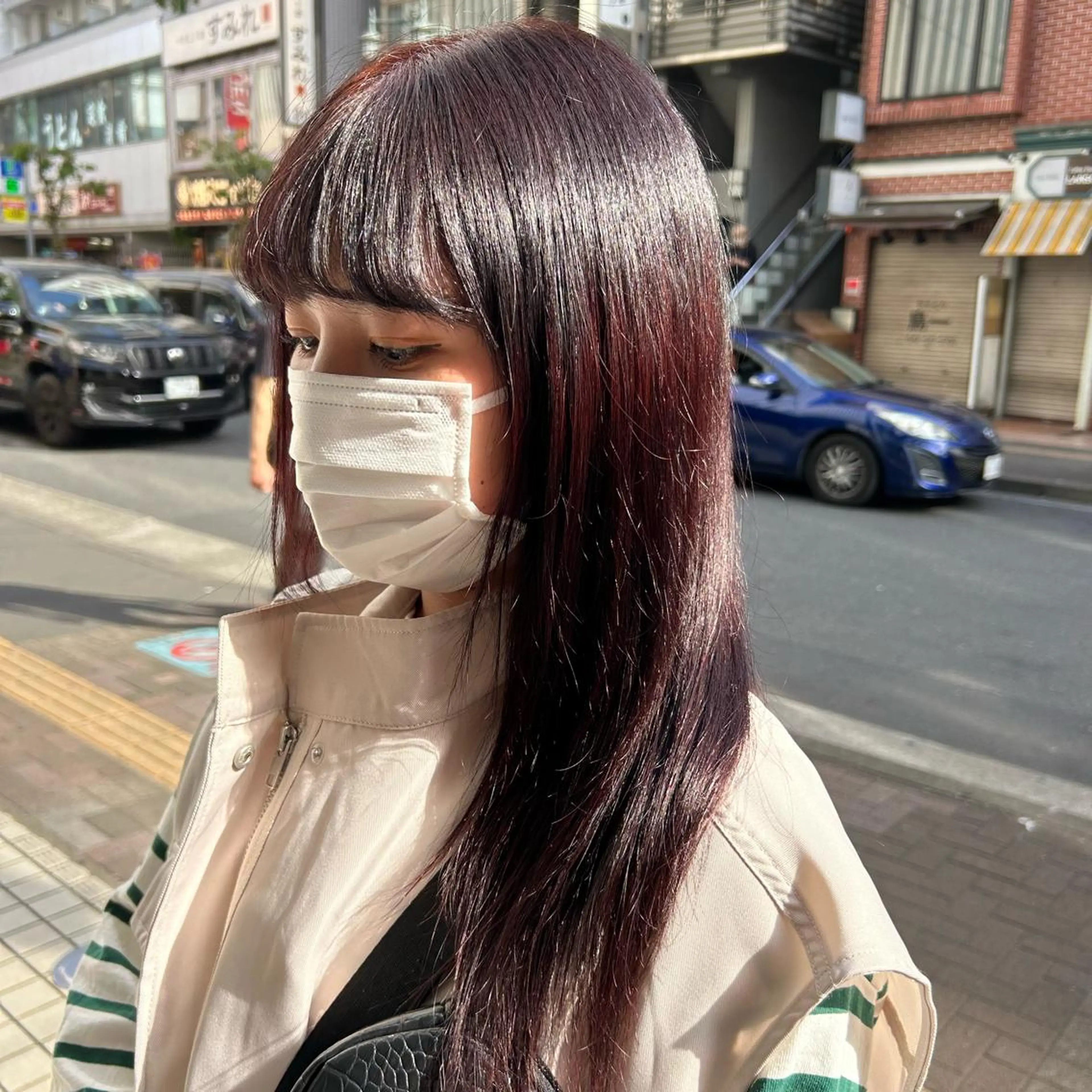 ロング カラー ブラウンカラー ハイトーンカラー ピンクカラー ピンクブラウン 学生 🦋sana🦋 似合わせカット✁のヘアスタイル