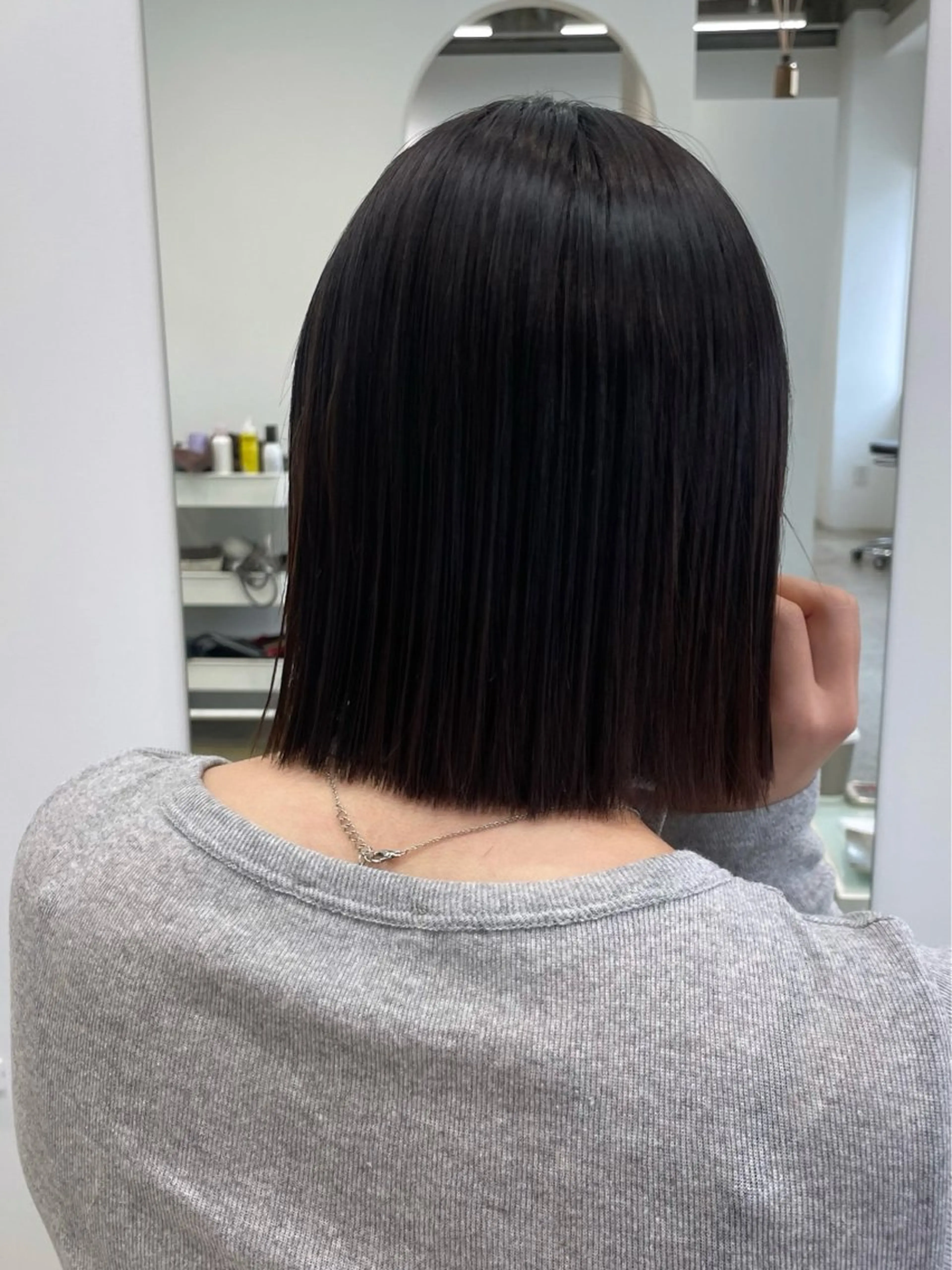 ミディアム 縮毛矯正 fithue ボブ〻kotonoのヘアスタイル