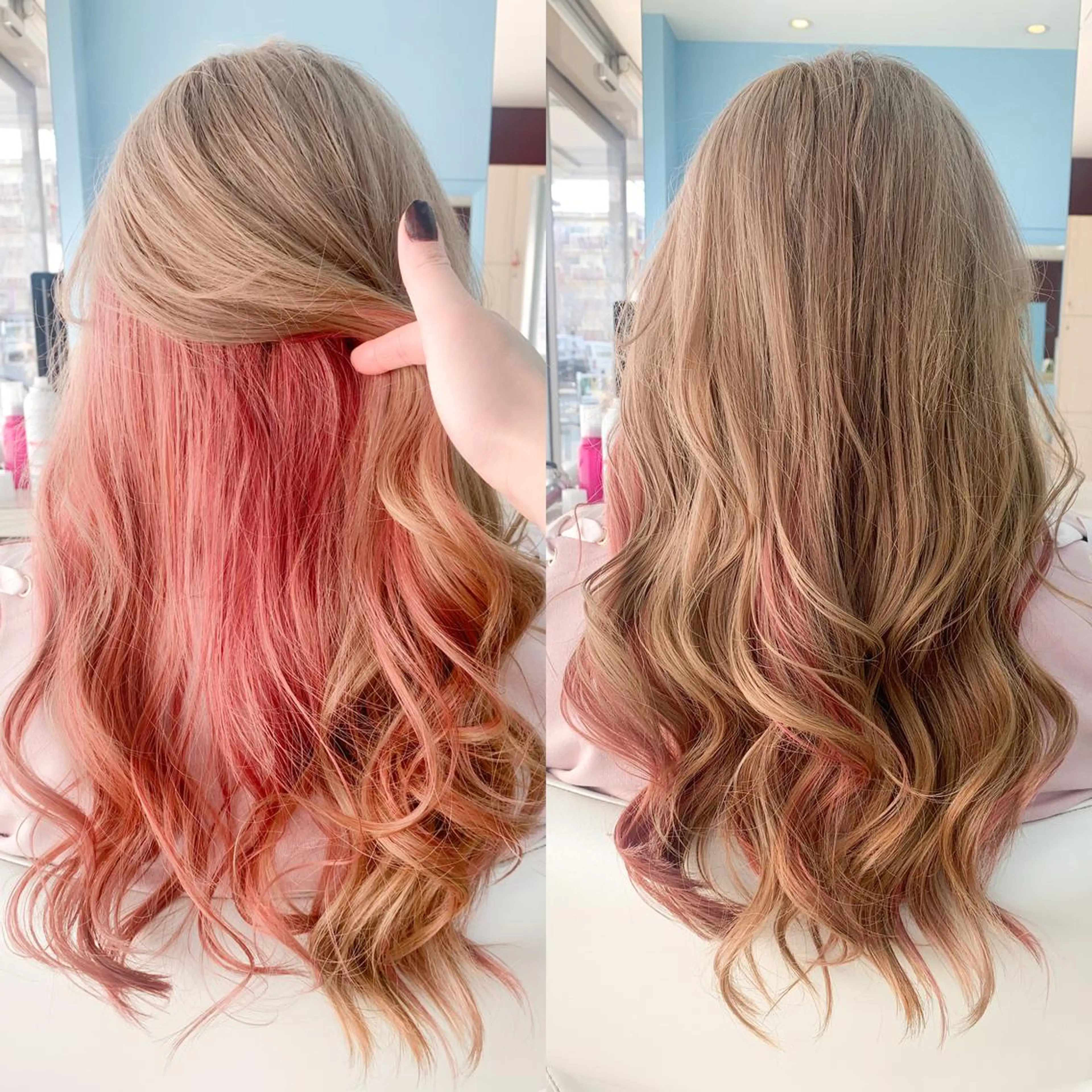 ロング カラー アッシュ ベージュカラー ブリーチ ハイトーンカラー インナーカラー ヘアカラー トリートメント ✂︎✂︎レディースの メンズカット屋さんのヘアスタイル