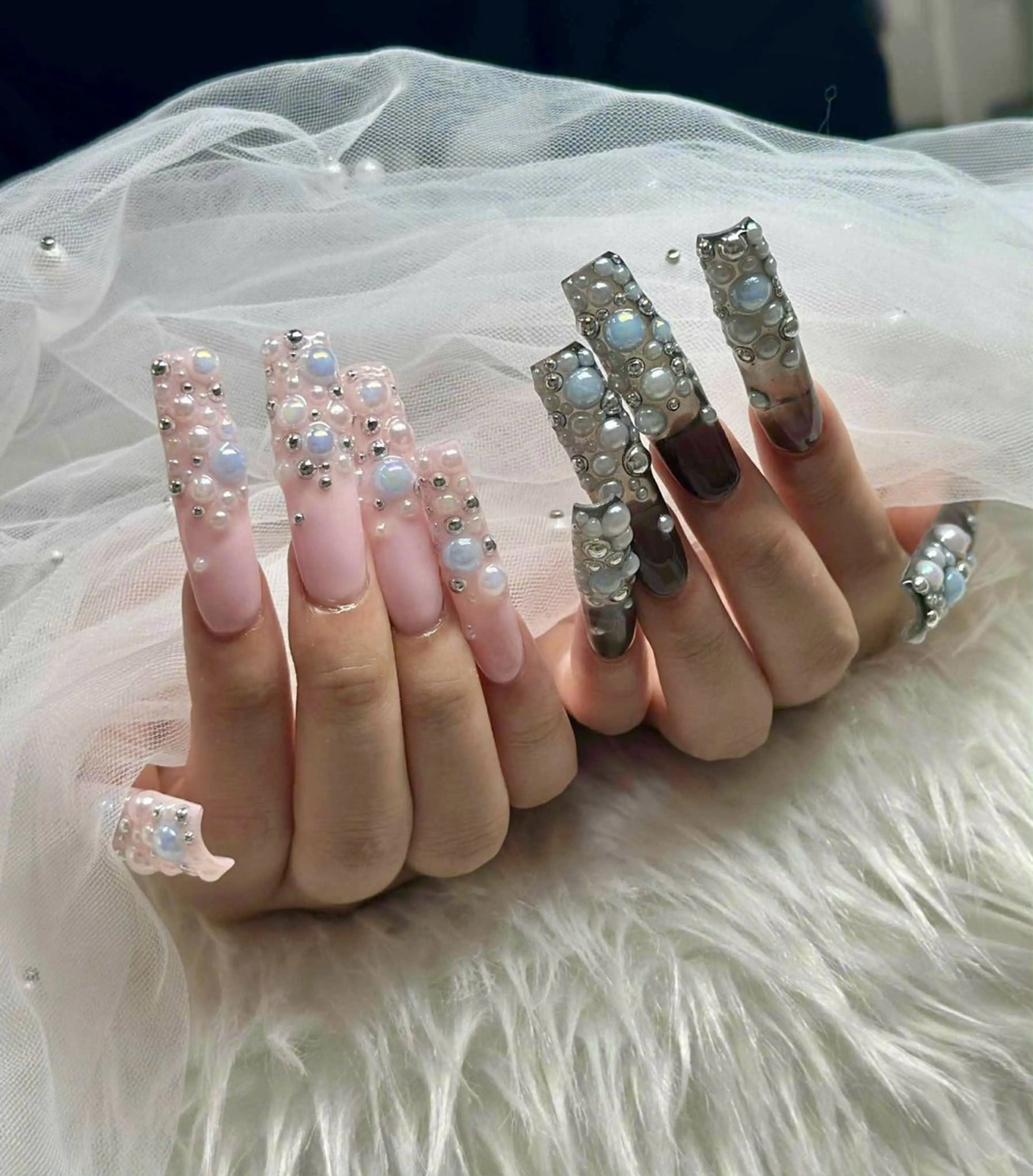 ネイル オーロラネイル フレンチネイル ジェルネイル ハロウィン 韓国ネイル ハンドネイル H.baby Nail Salonのネイルデザイン