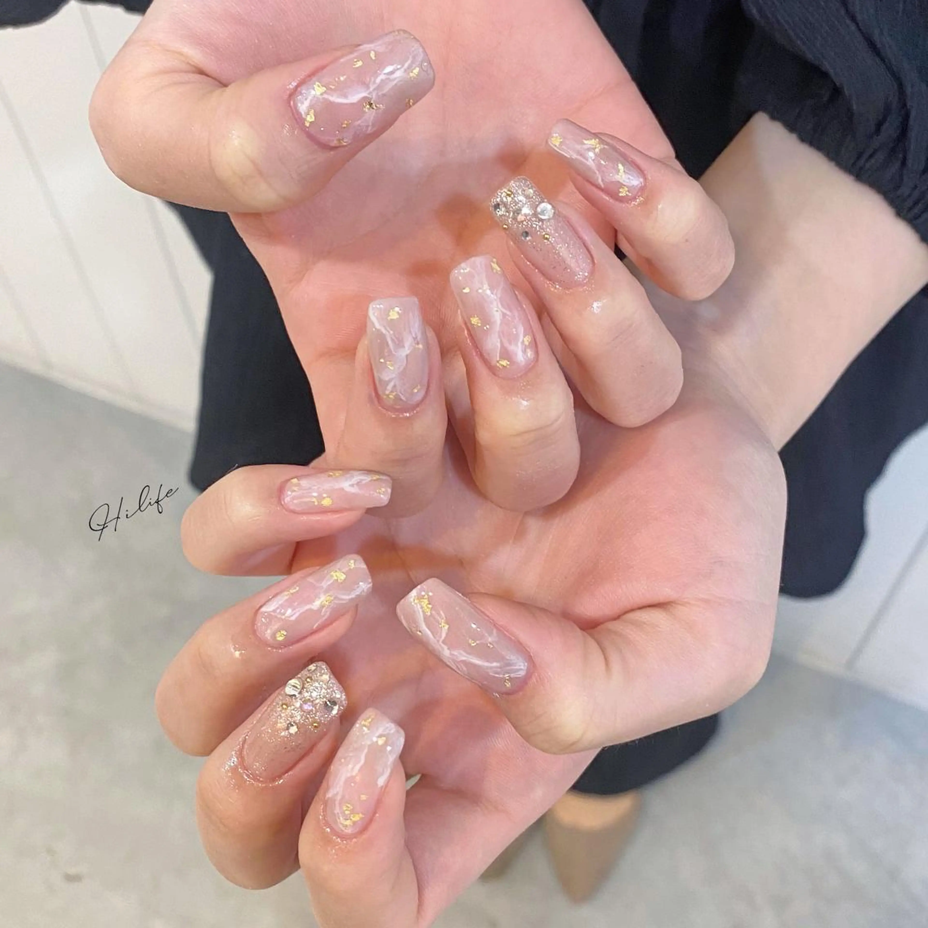 ネイル アートネイル 大理石ネイル(マーブル) ネイルチップ ハンドネイル Nail Adore.のネイルデザイン