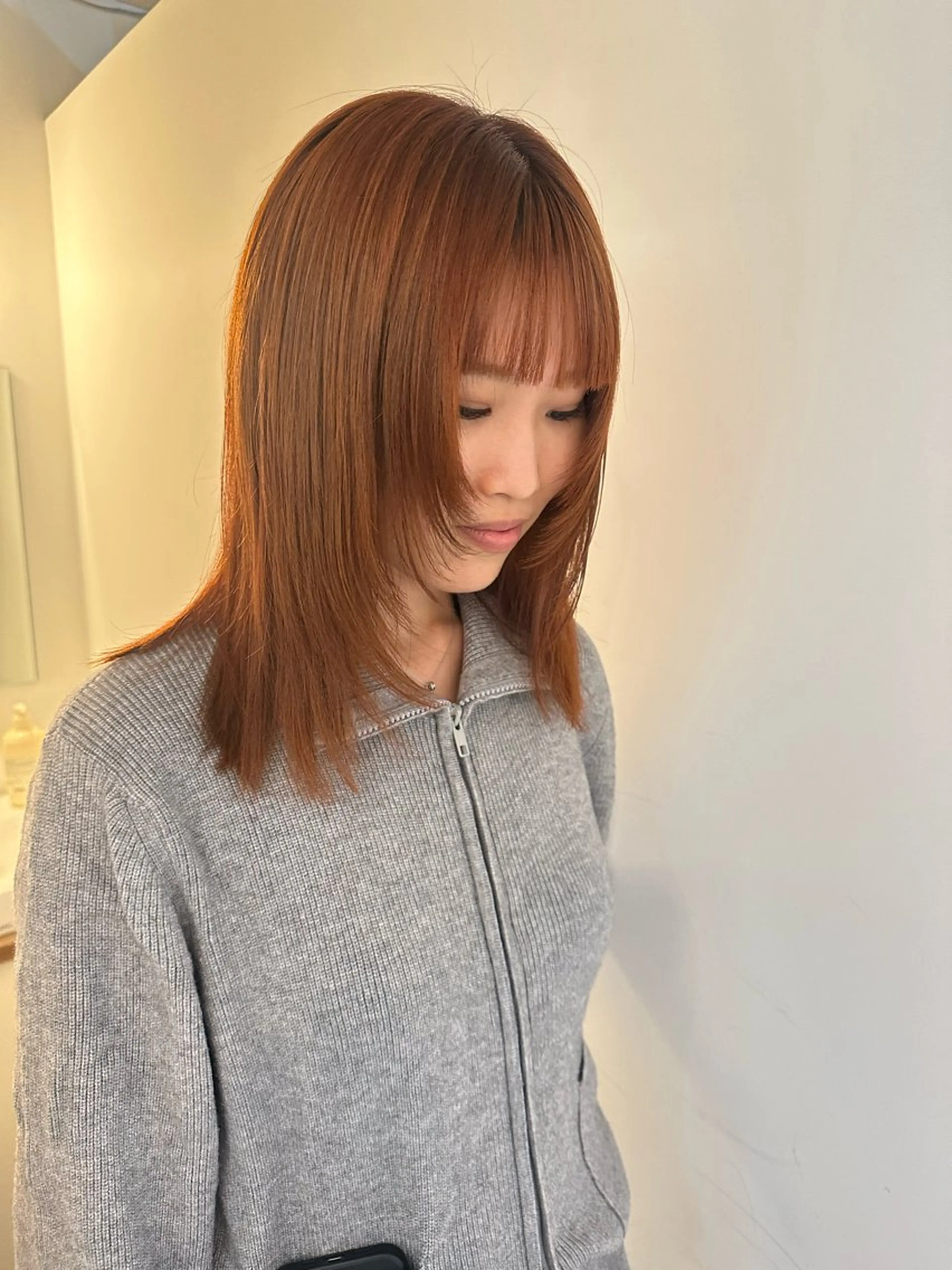 ミディアム カラー カット ヘアカラー 大木 紗也香のヘアスタイル