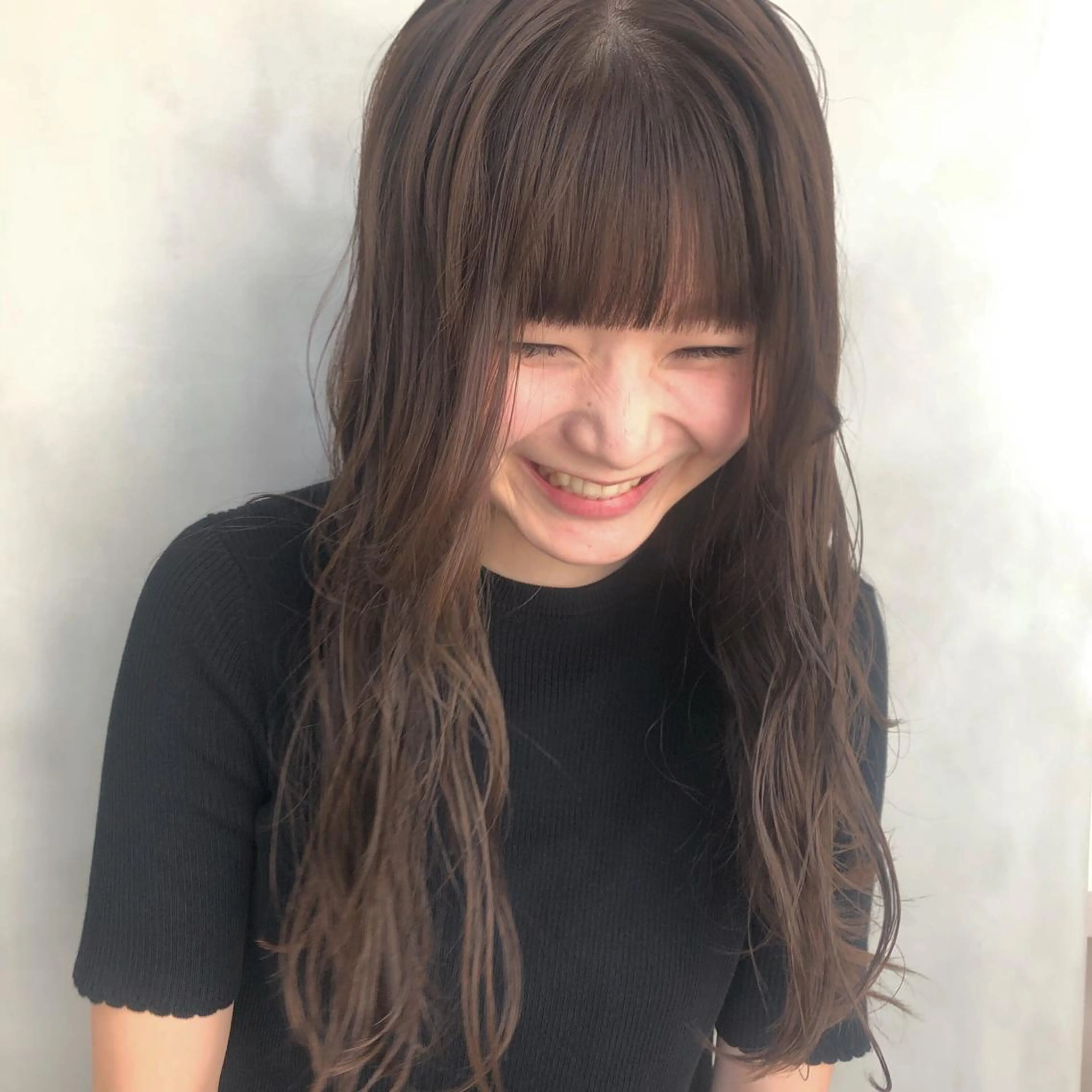 ロング カラー ベージュカラー カット 縮毛矯正 やまもと さえのヘアスタイル